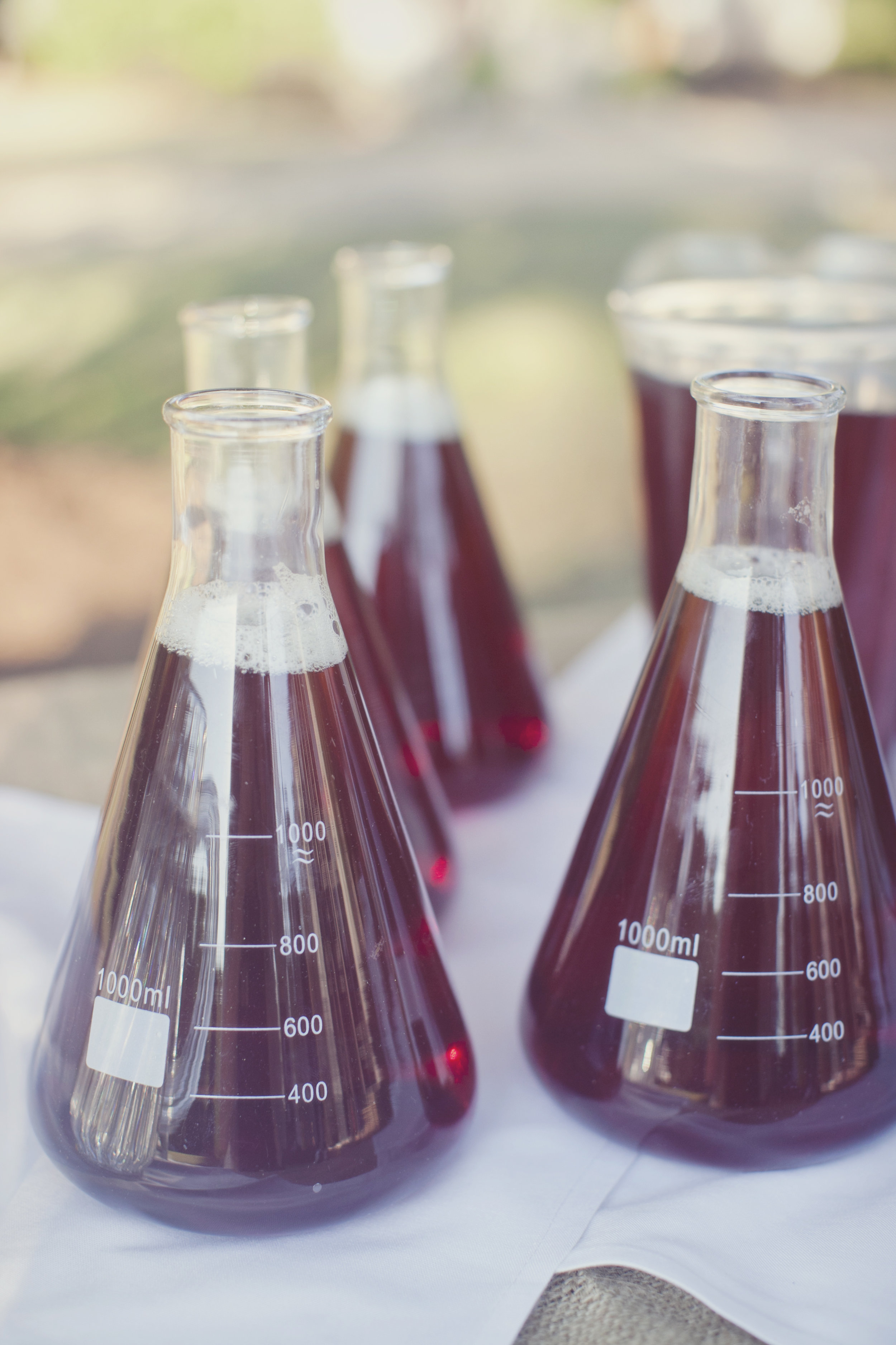 Iced Tea Served in Beakers  | Simply Charming Socials | Atlanta Wedding Planner