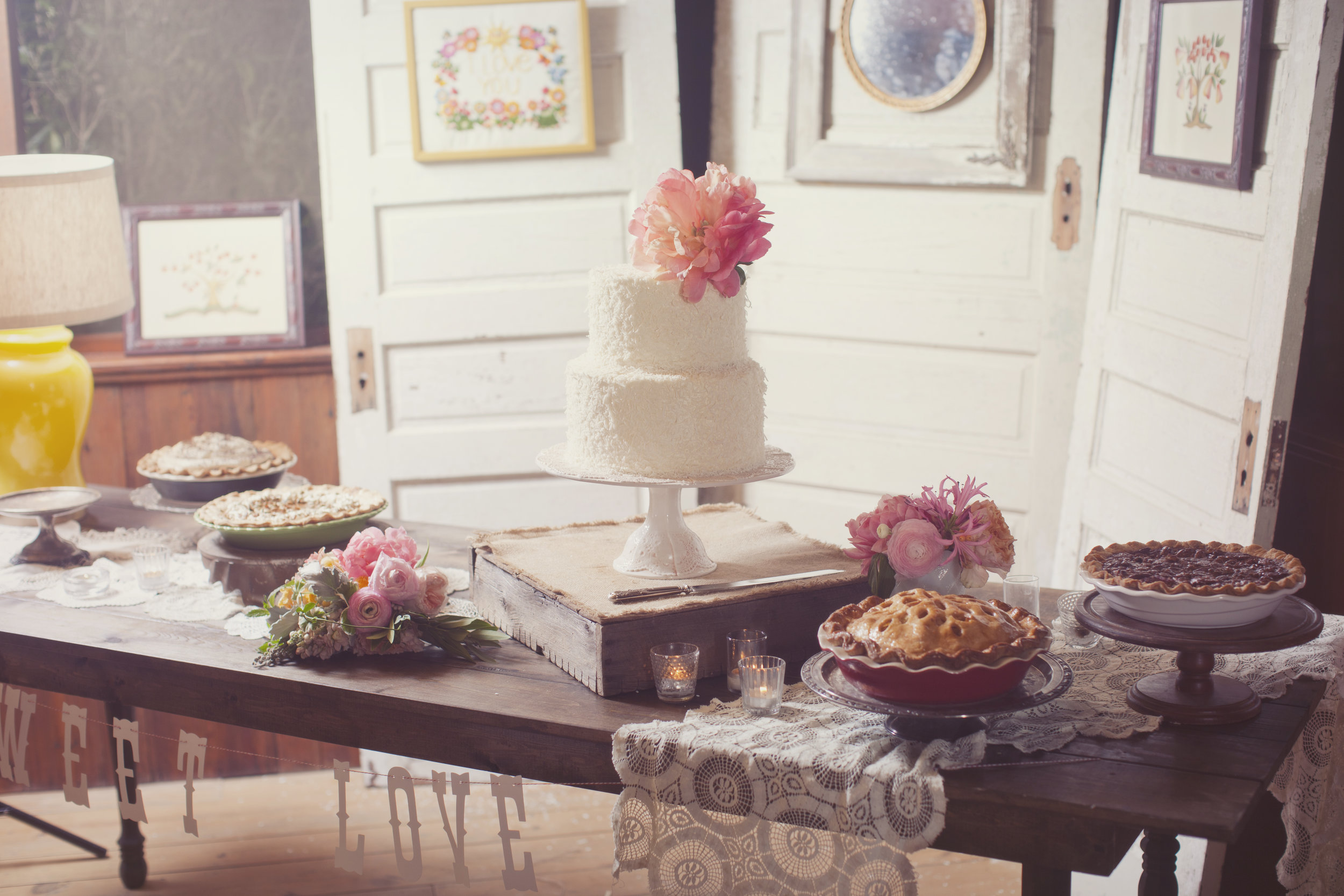 Dessert Bar with Vintage Doors | Simply Charming Socials | Atlanta Wedding Planner