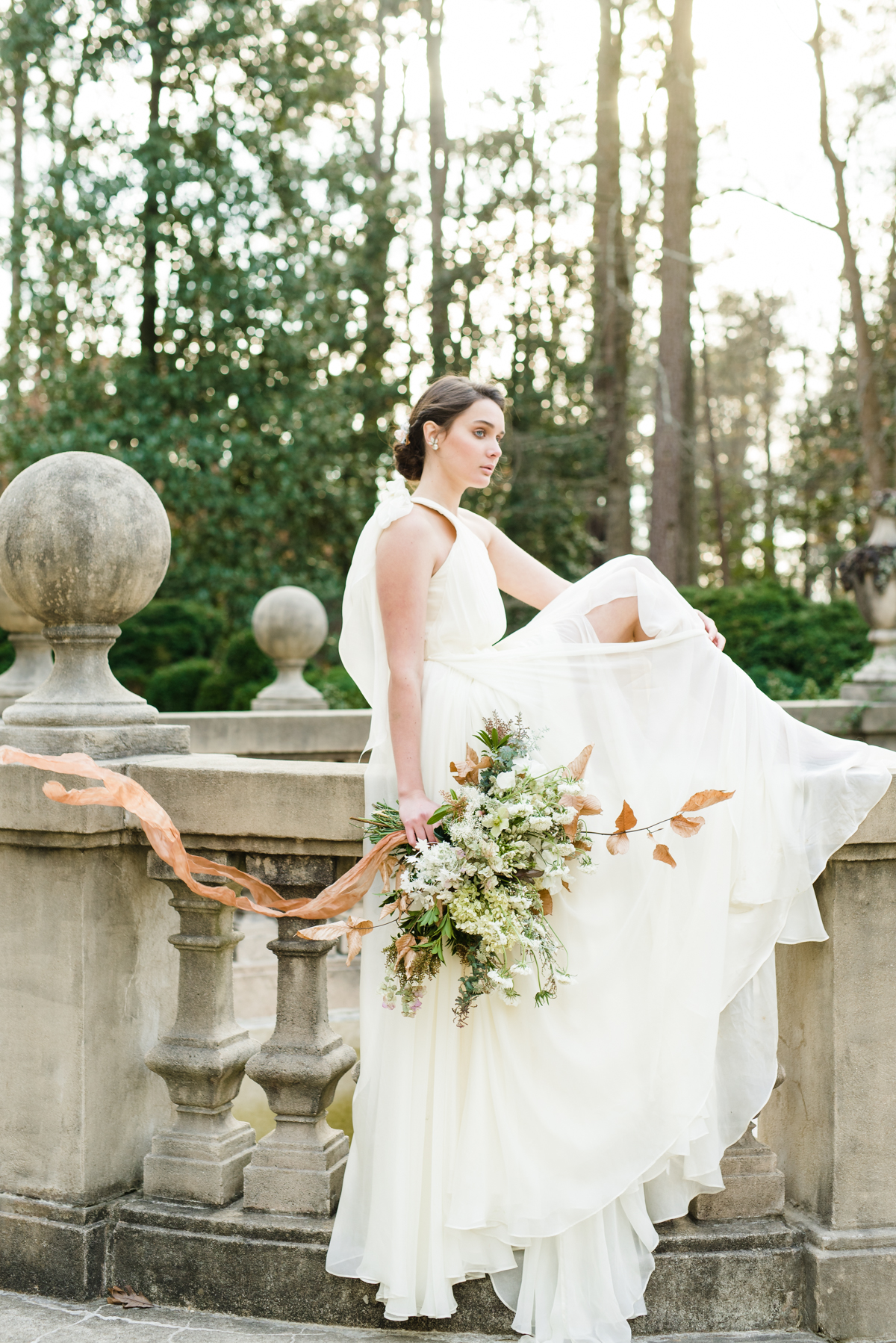 Feminine Bridal Portraits at The Swan House | Simply Charming Socials | Atlanta Wedding Planner