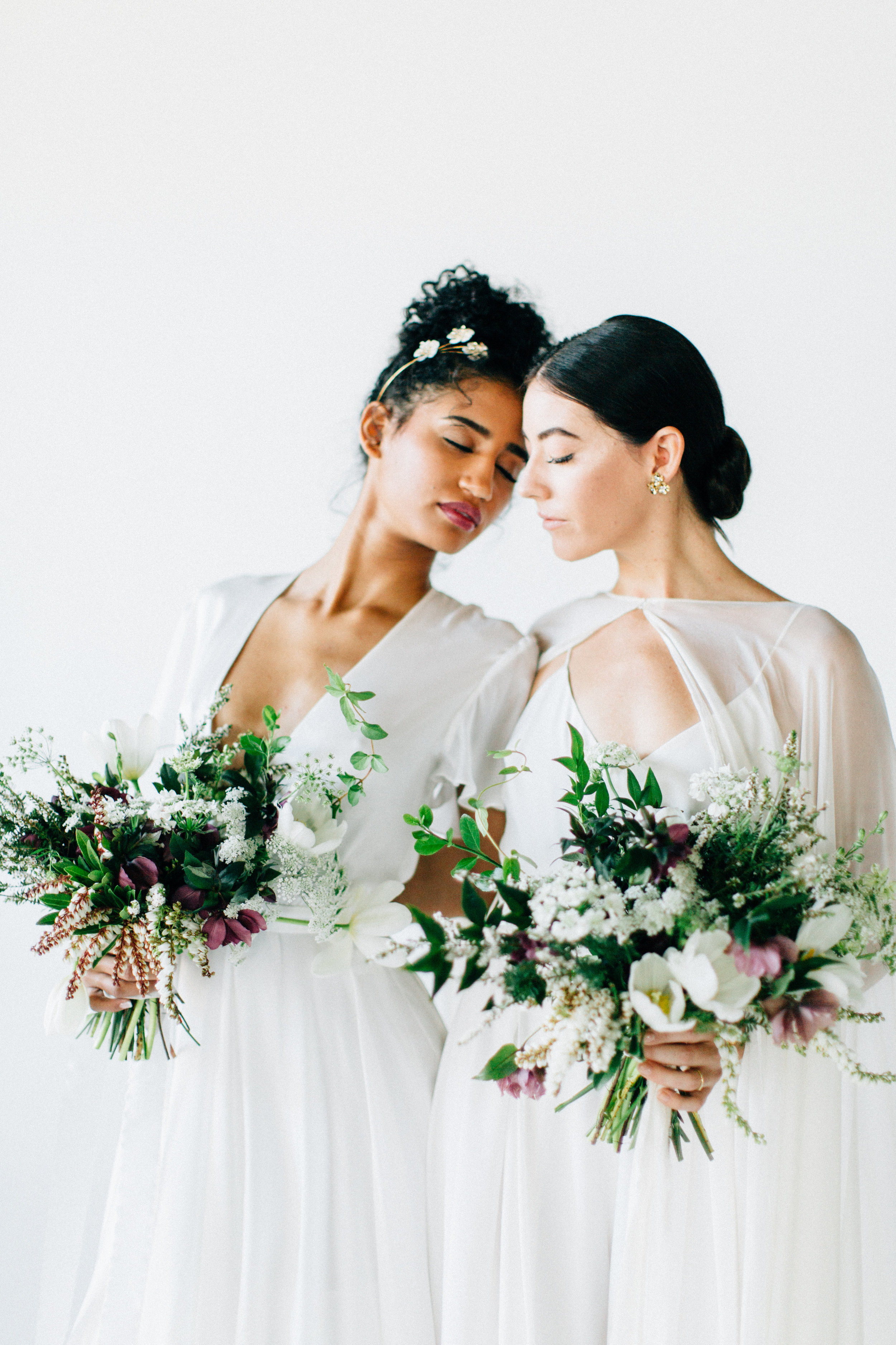 Modern and Minimal, Same-Sex Bridal Portraits | Simply Charming Socials | Atlanta Wedding Planner