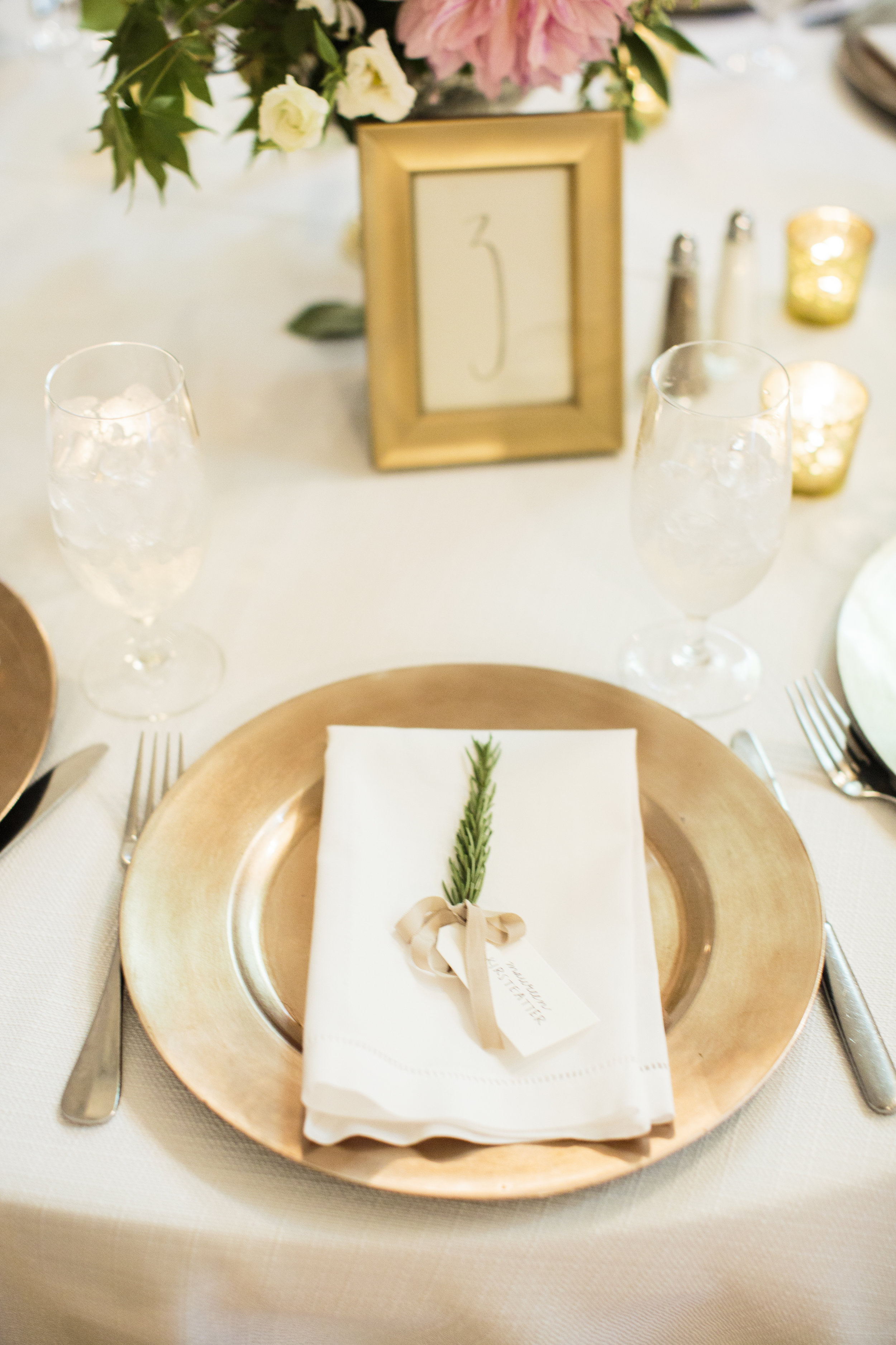 Rosemary Sprig Place Settings | Simply Charming Socials | Atlanta Wedding Planner