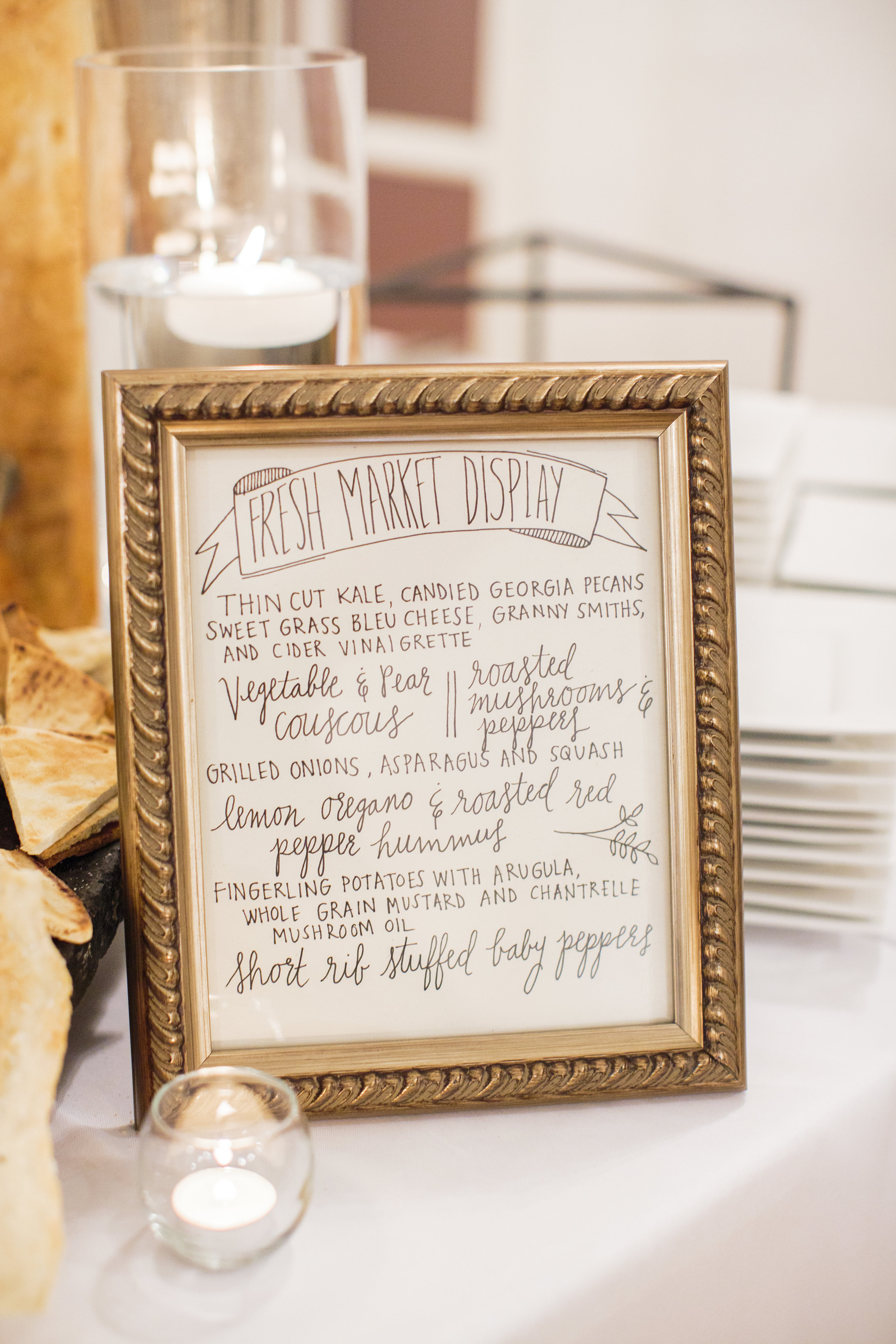 Hand-lettered Wedding Menu | Simply Charming Socials | Atlanta Wedding Planner
