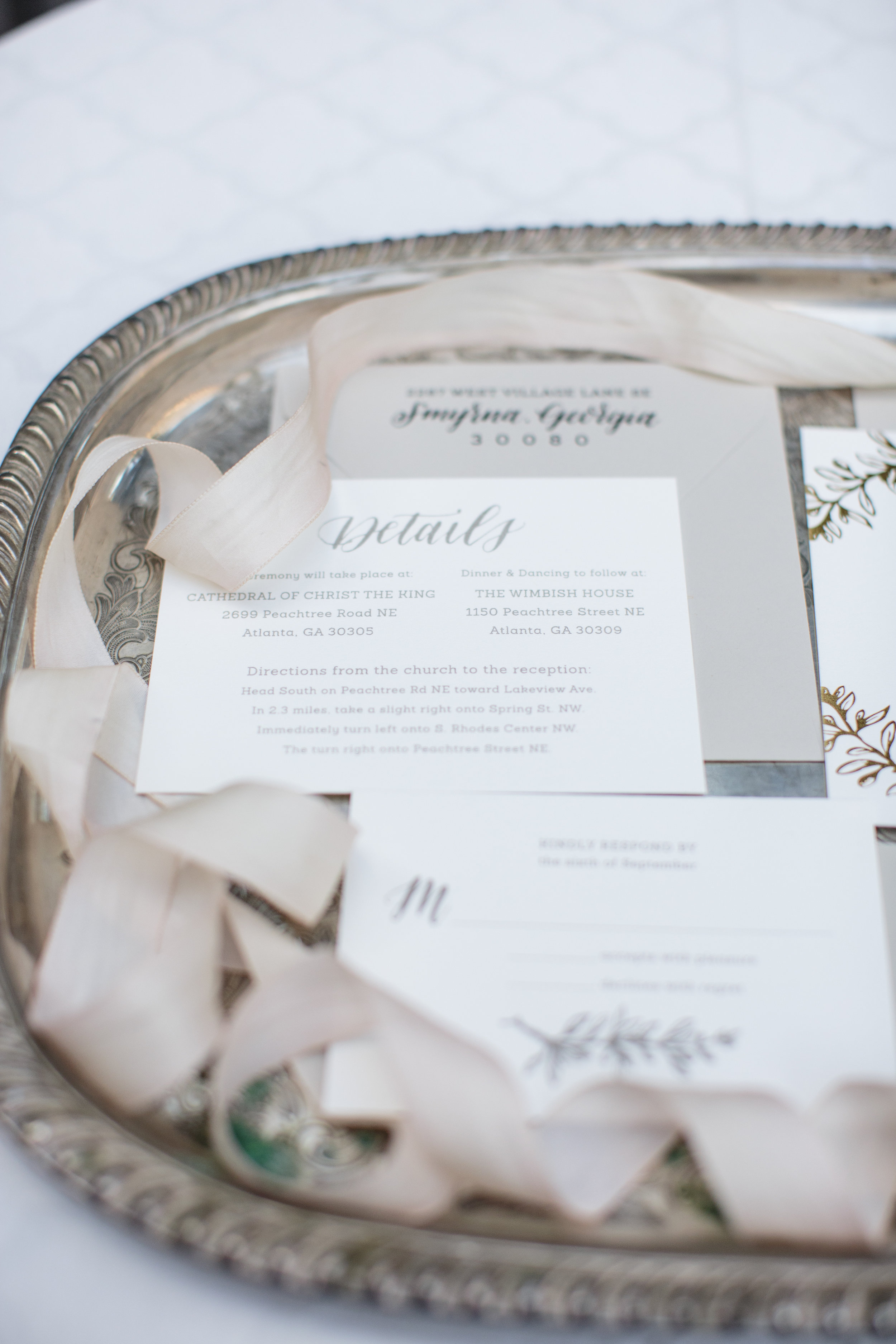 Wedding Invitations with Ribbon | Simply Charming Socials | Atlanta Wedding Planner