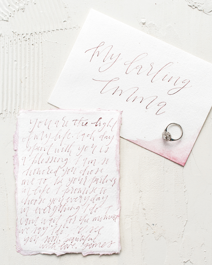 Love Letters with Calligraphy | Simply Charming Socials | Atlanta Wedding Planner