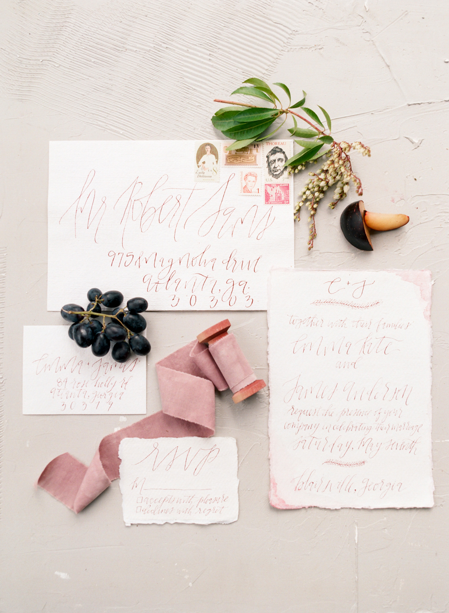Handmade Paper Wedding Invitations | Simply Charming Socials | Atlanta Wedding Planner