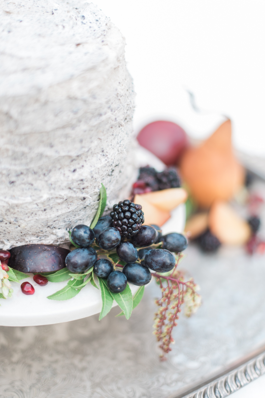 Simple Wedding Cake with fruit | Simply Charming Socials | Atlanta Wedding Planner