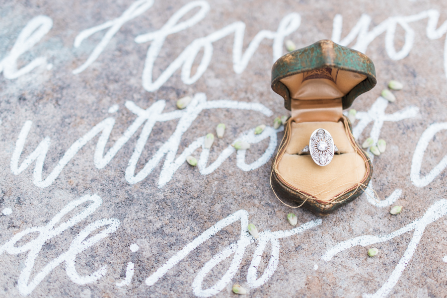 Engagement Ring in Vintage Ring Box | Simply Charming Socials | Atlanta Wedding Planner