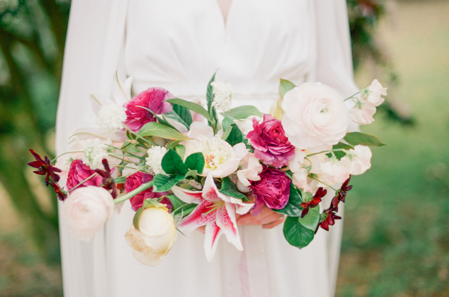 Colorful Pink and Red Bridal Bouquet | Simply Charming Socials | Atlanta Wedding Planner