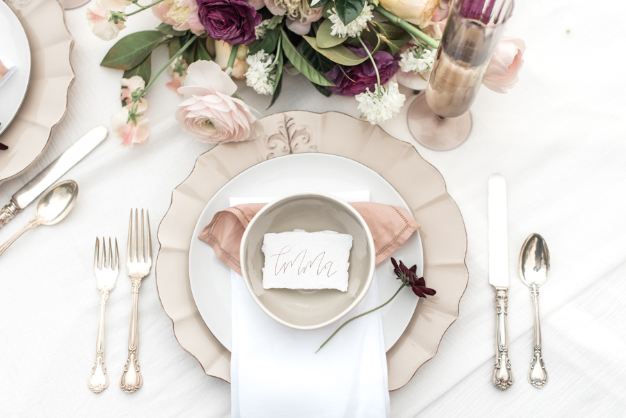 Romantic Tablescape for Outdoor Elopement | Simply Charming Socials | Atlanta Wedding Planner