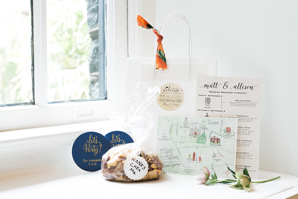 Wedding Welcome Bag | Simply Charming Socials | Atlanta Wedding Planner