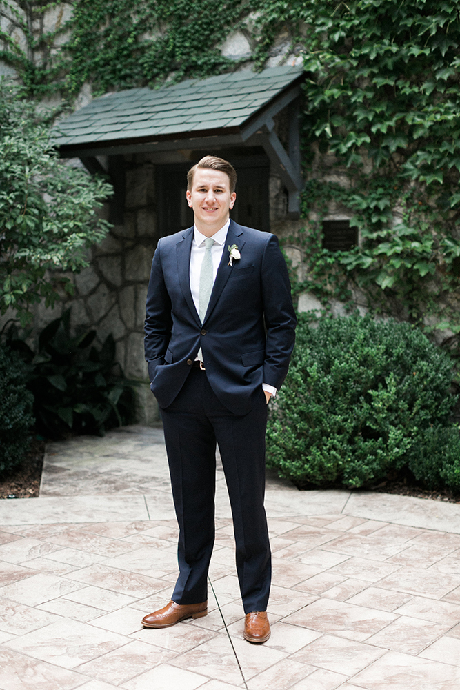 Groom in Navy Suit | Simply Charming Socials | Atlanta Wedding Planner