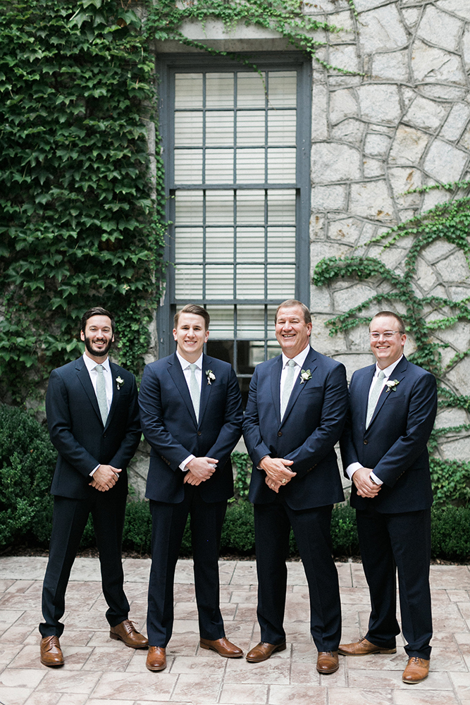 Groom and Groomsmen in Navy Suits | Simply Charming Socials | Atlanta Wedding Planner