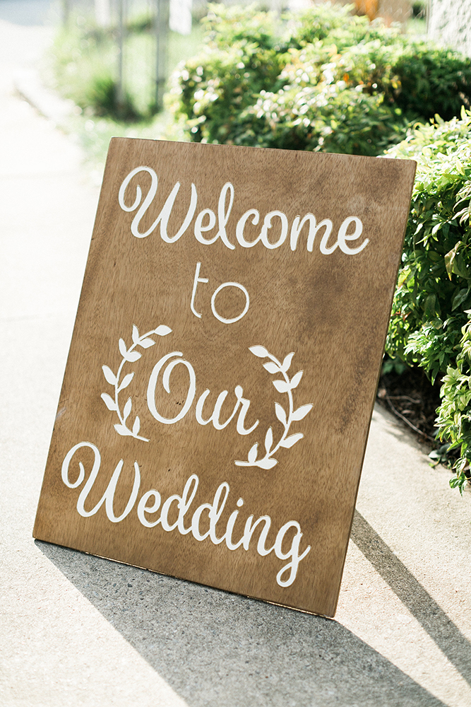 Wooden Wedding Welcome Sign | Simply Charming Socials | Atlanta Wedding Planner