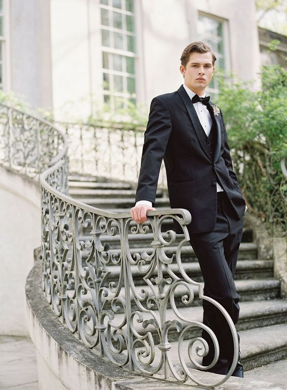 Classic Black Tuxedo for Groom | Simply Charming Socials | Atlanta Wedding Planner