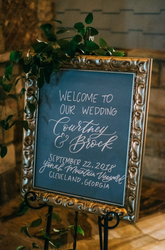 Wedding Welcome Sign with Calligraphy | Simply Charming Socials | Atlanta Wedding Planner