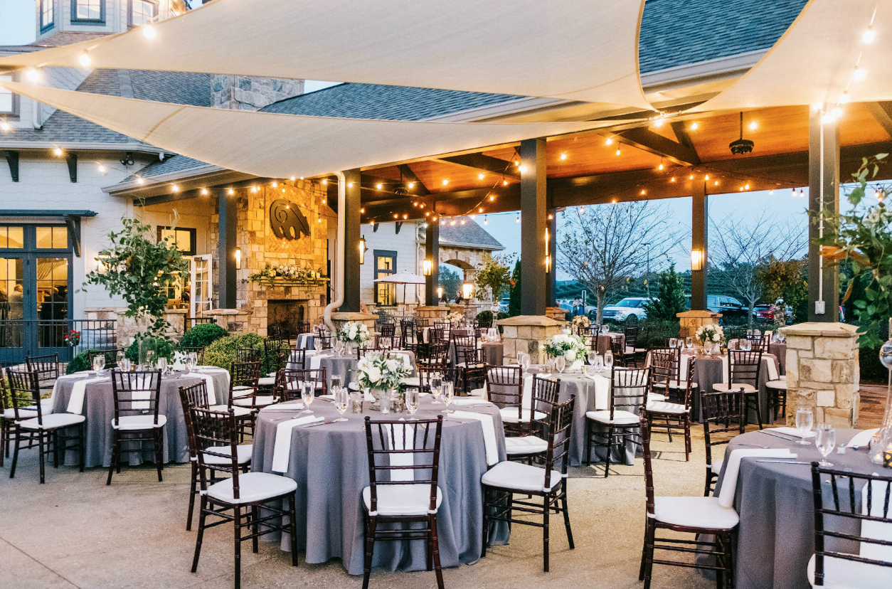 Dusty Blue Outdoor Wedding Receptions | Simply Charming Socials | Atlanta Wedding Planner