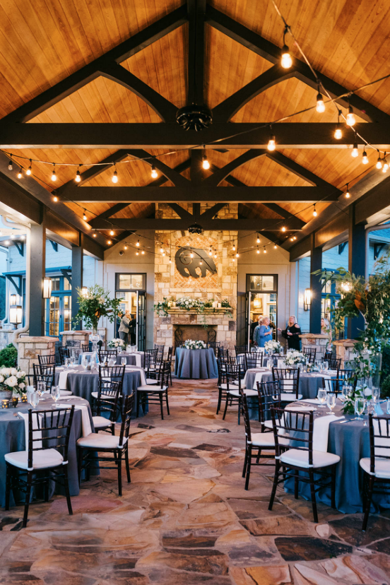 Dusty Blue Outdoor Wedding Reception | Simply Charming Socials | Atlanta Wedding Planner