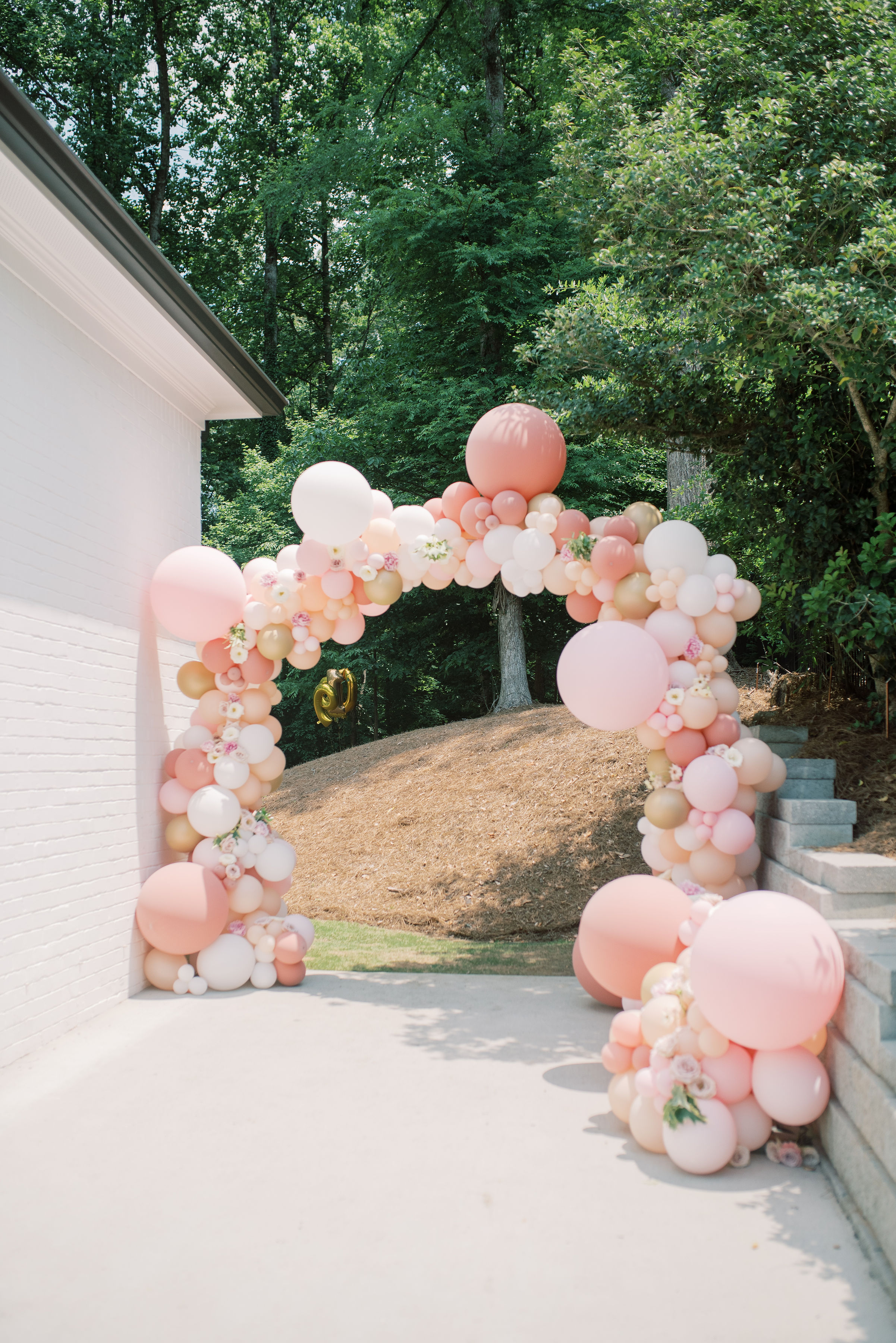 Blush Balloon Arch Installation  | Simply Charming Socials | Atlanta Event Planner