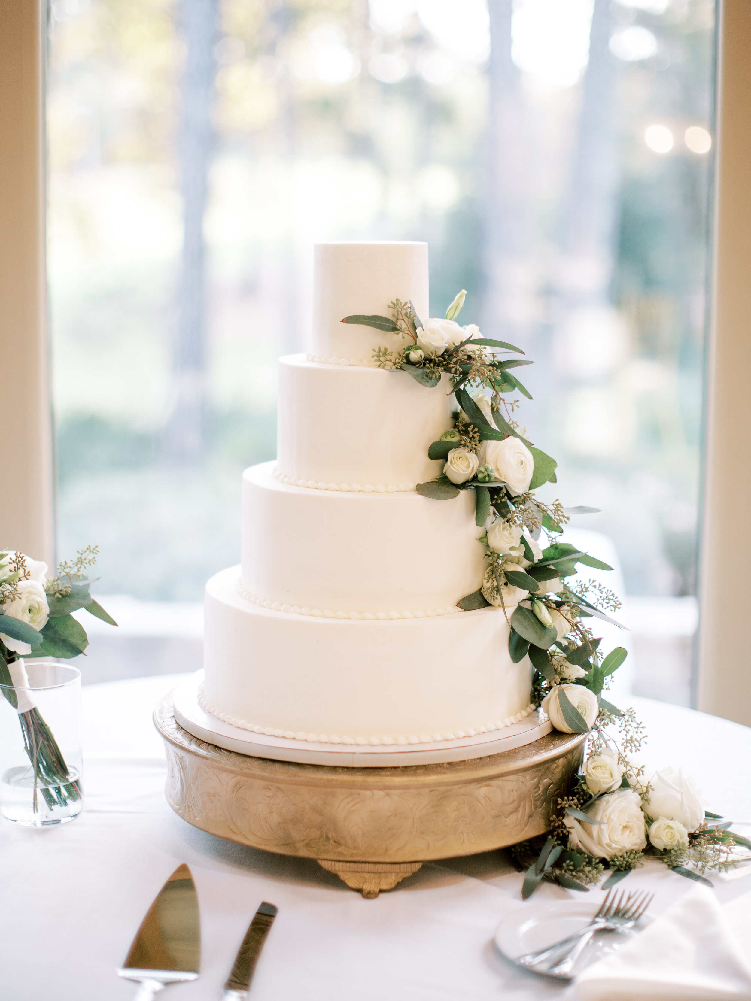 4 Tier Wedding Cake with Flowers | Simply Charming Socials  | Atlanta Wedding Planner