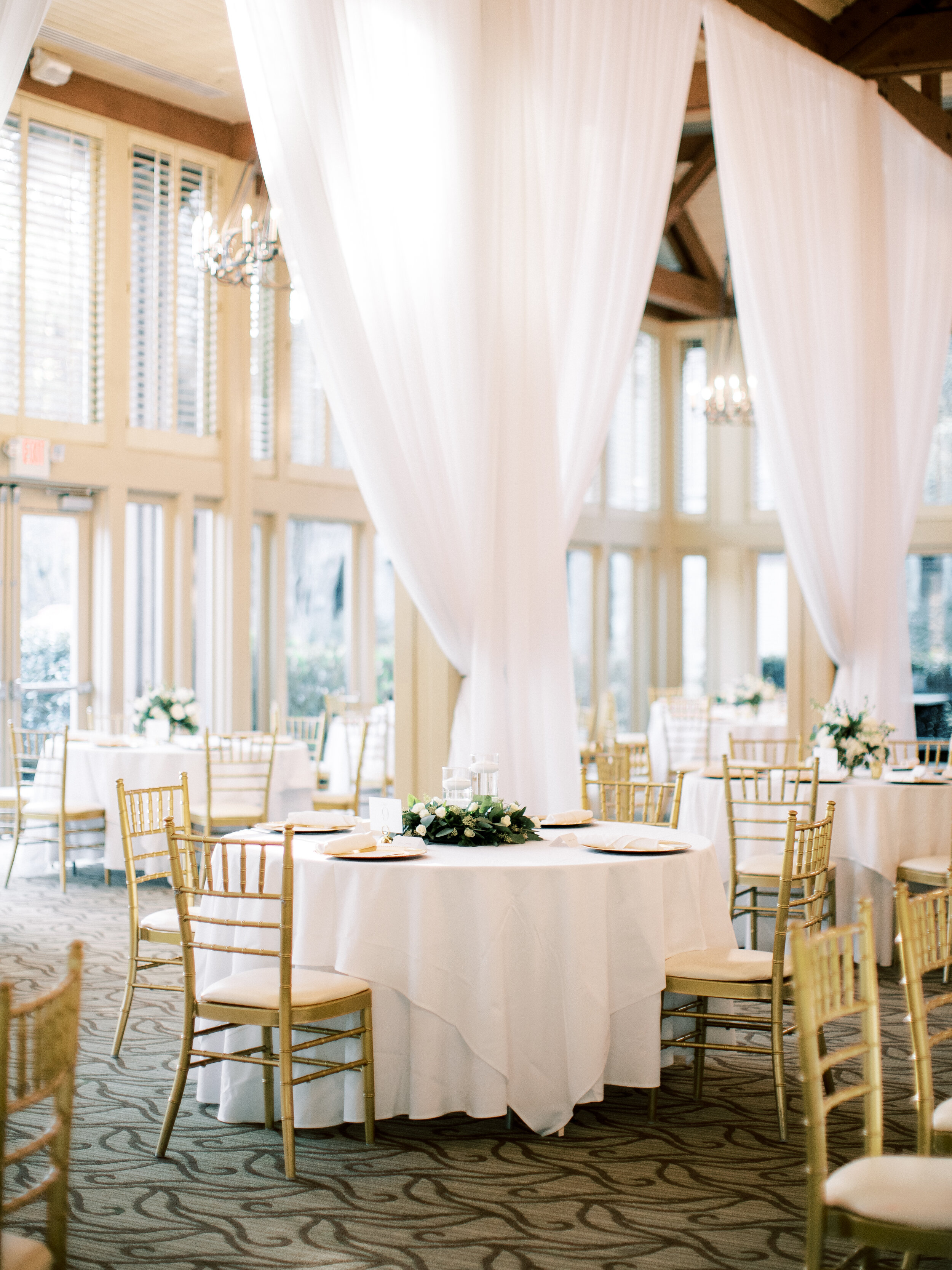 Timeless and Elegant Indoor Wedding Reception | Simply Charming Socials  | Atlanta Wedding Planner