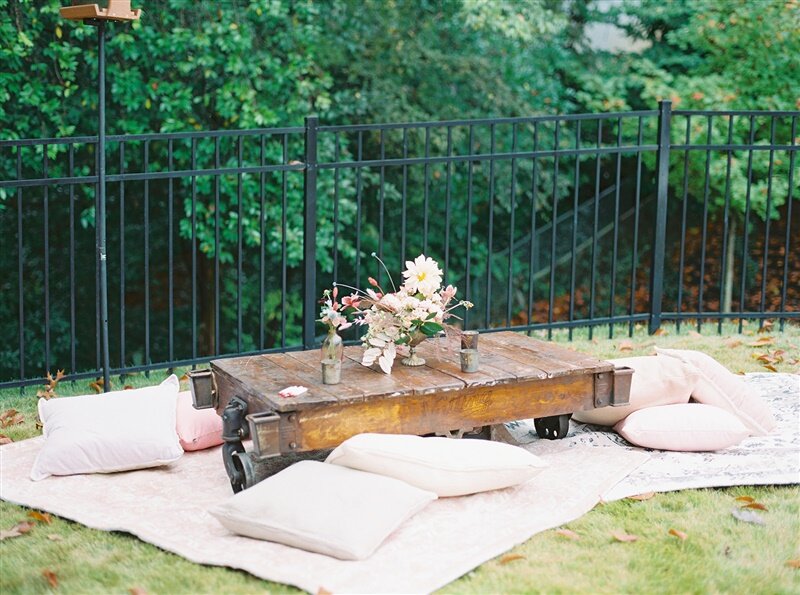Bohemian Style Seating | Simply Charming Socials | Atlanta Event Planner