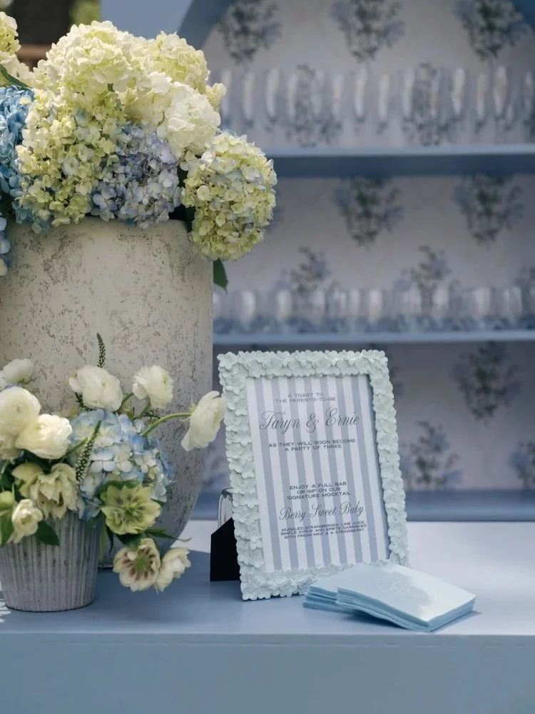 With a few incredible baby showers coming up this year, we thought we&rsquo;d take a moment to reminisce on these sweet celebrations from the past. 

Today&rsquo;s feature is Taryn &amp; Ernie&rsquo;s baby blue backyard f&ecirc;te, starring hydrangea