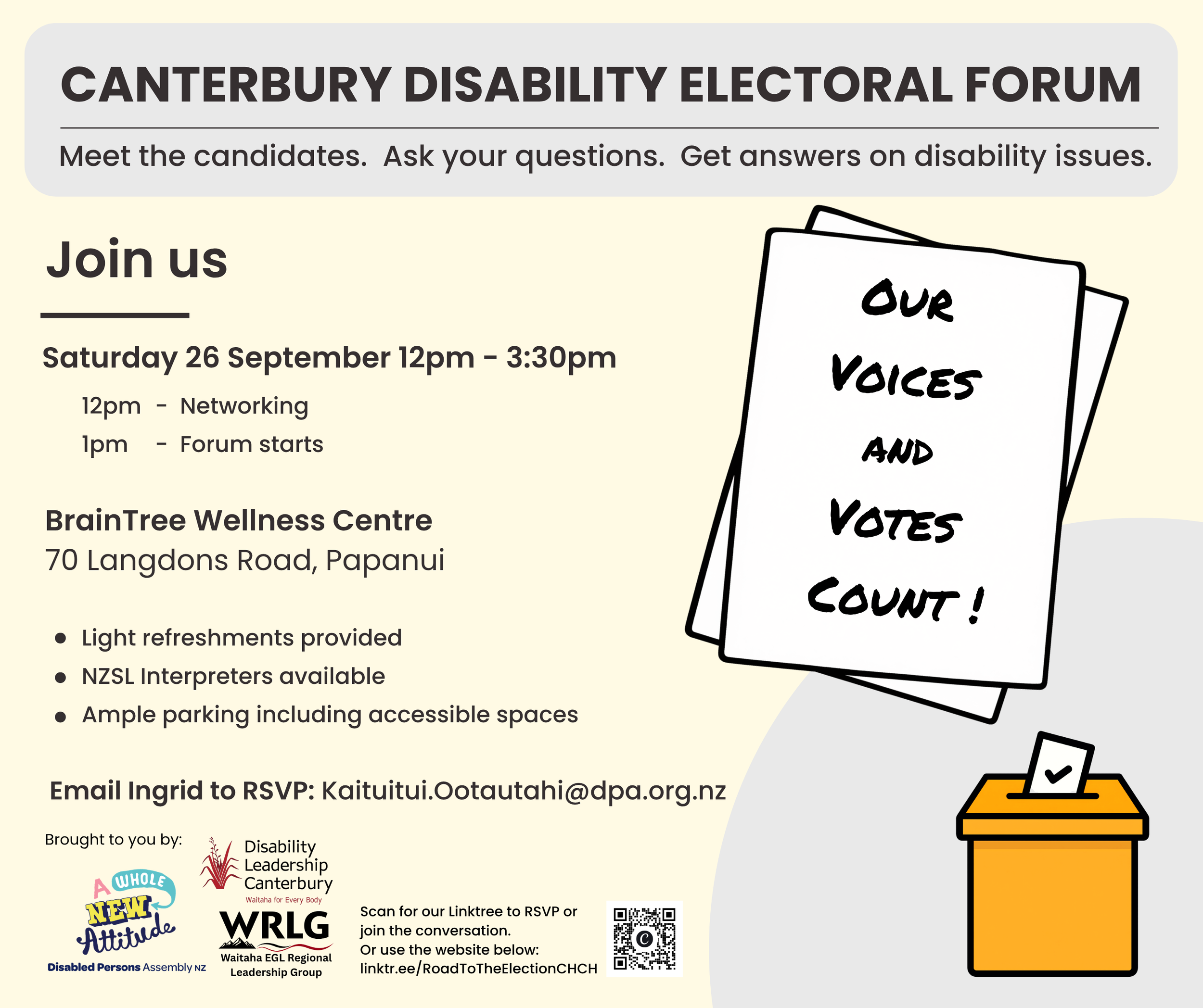 Our Voices and Votes Count - Canterbury Disability Electoral Forum