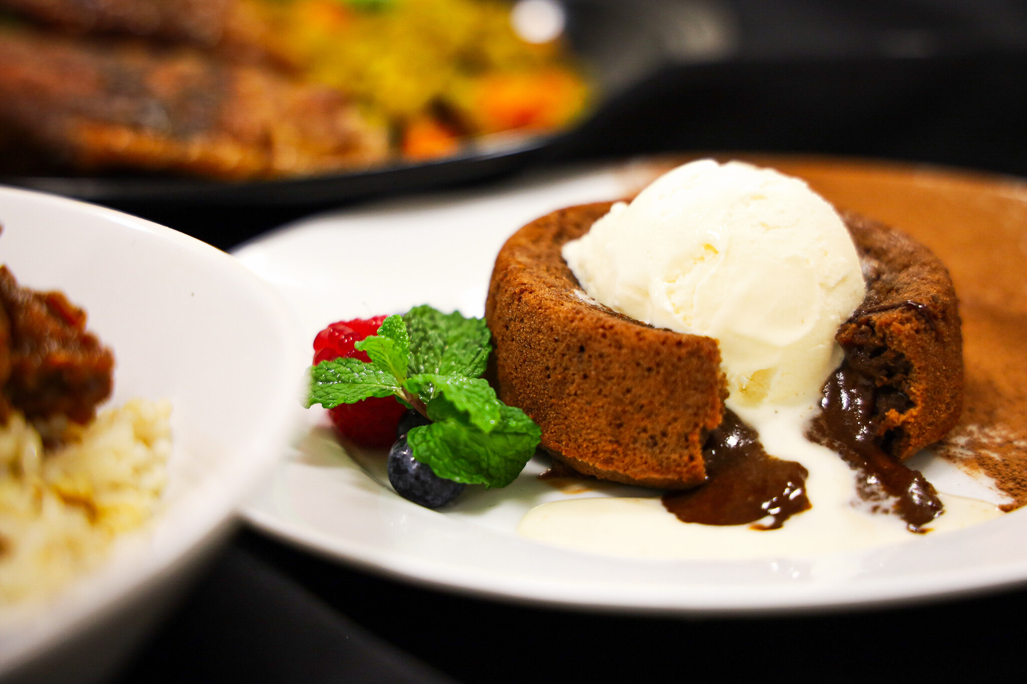 Molten Lava Cake with Creamy Vanilla Ice Cream