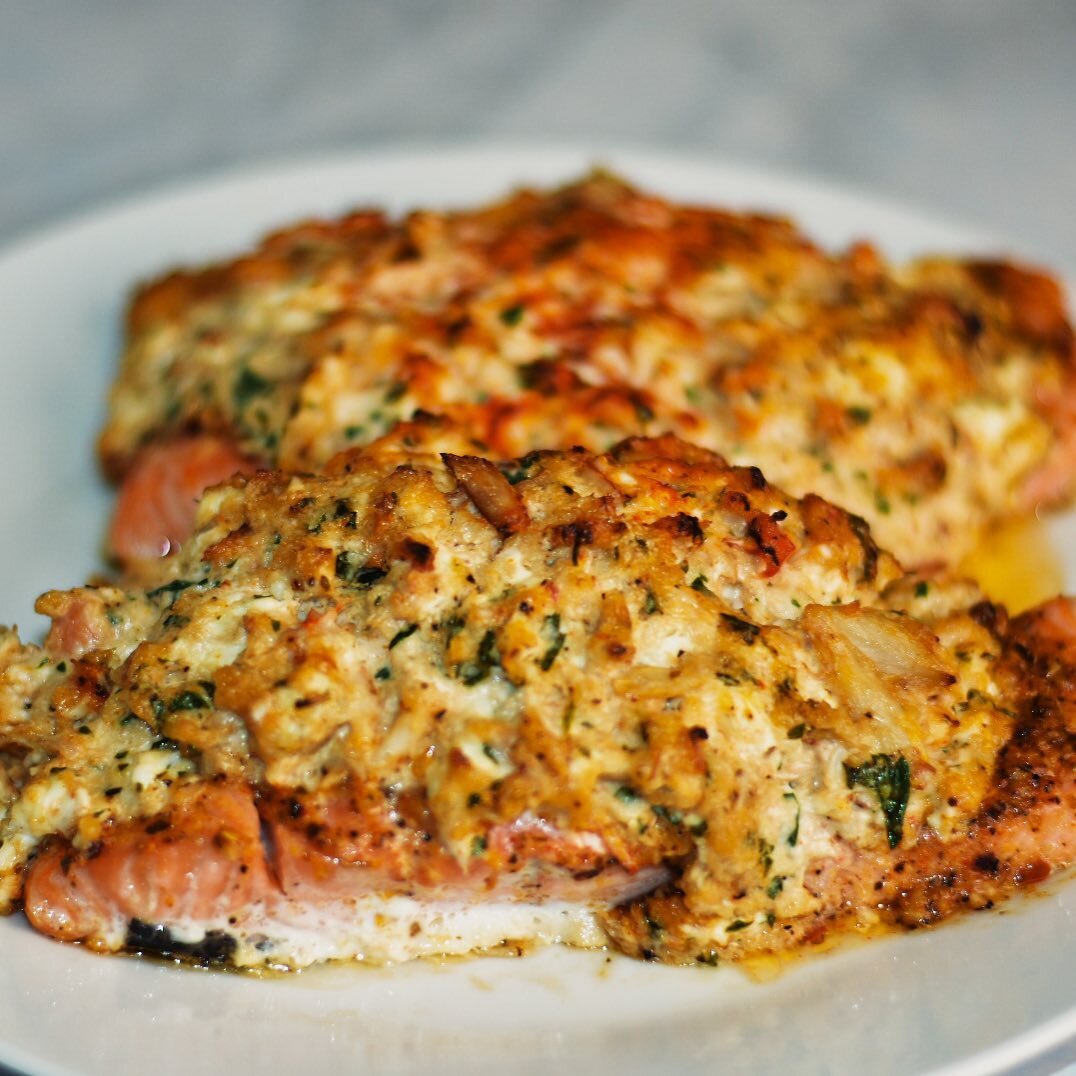 Stuffed Salmon with Crab
Did you know @chefola_ has a YouTube channel? Check out this video by visiting the link in bio. 

&amp; Let us know what recipes you&rsquo;d like to see on the channel! Happy Cooking