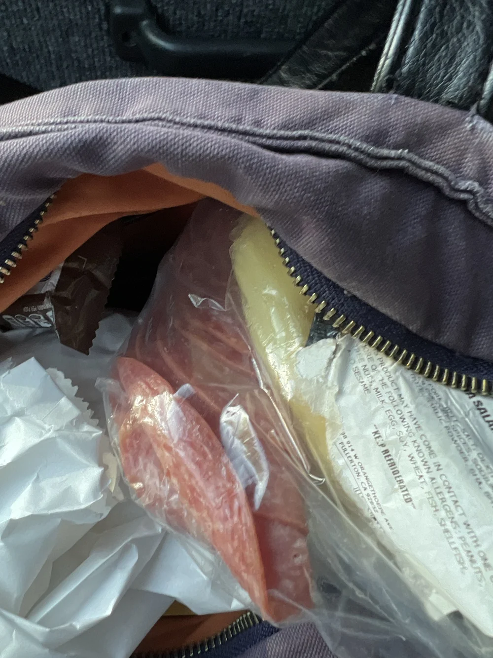  Cured meat and cheese from Elena.   (Yes, I am aware this looks suggestive. Secret meat in a bag will look suggestive).  