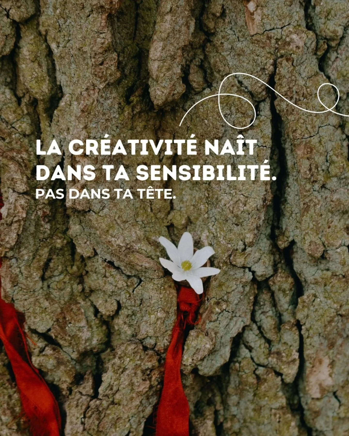 Tu n'as pas perdu ta cr&eacute;ativit&eacute;.

Tu as appris &agrave; te m&eacute;fier de ce qui la nourrit.

Ta sensibilit&eacute; au vivant, celle qui te fait percevoir ce que peu per&ccedil;oivent, n'est pas un obstacle &agrave; ta pratique artist