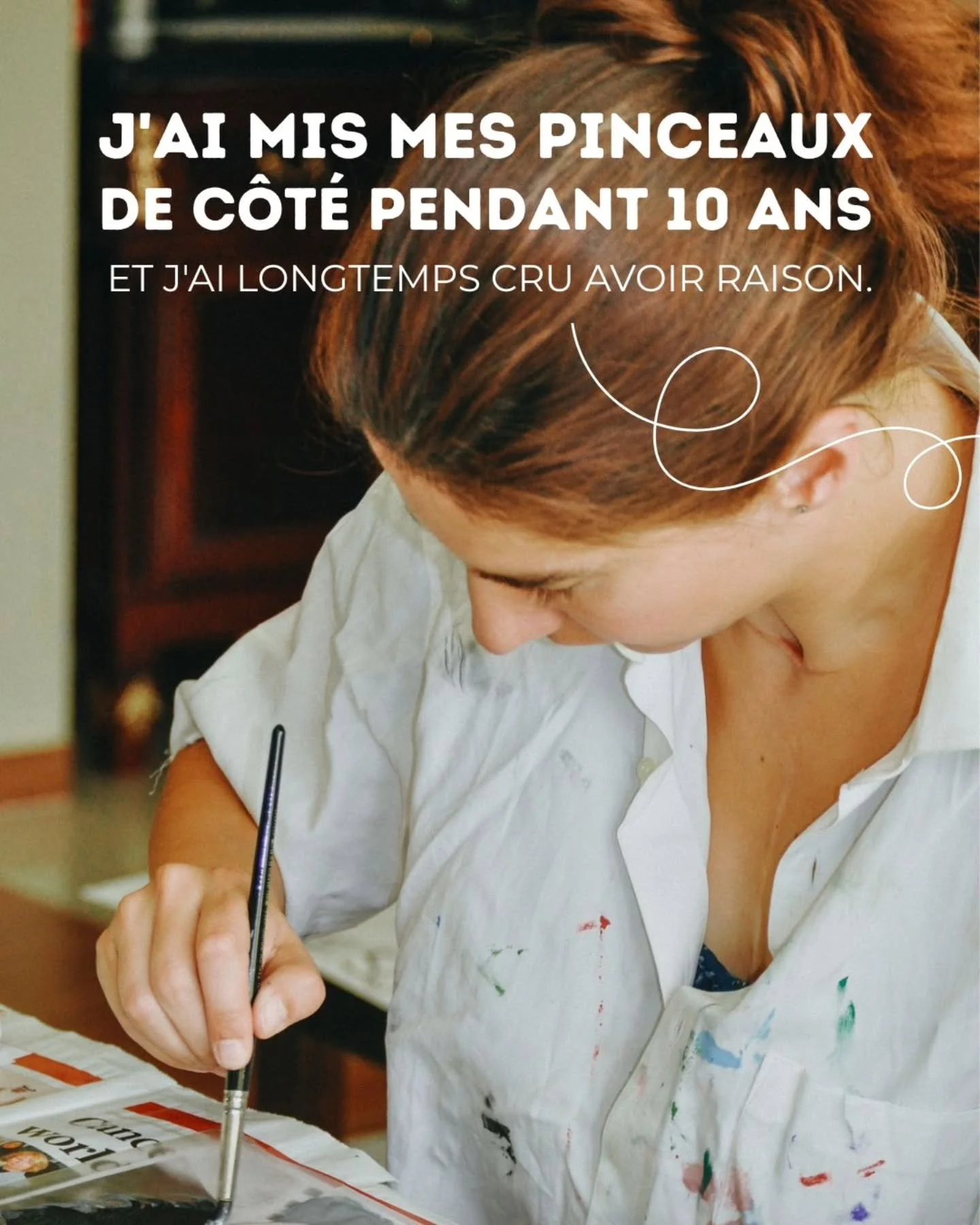Pendant des ann&eacute;es, j'ai pos&eacute; mes pinceaux, rang&eacute; mes carnets, ferm&eacute; mes crayons de couleur.

Parce que la Terre br&ucirc;le et que je ne voyais pas ce que mes croquis et mes peintures pouvaient y changer.
Mais cr&eacute;e