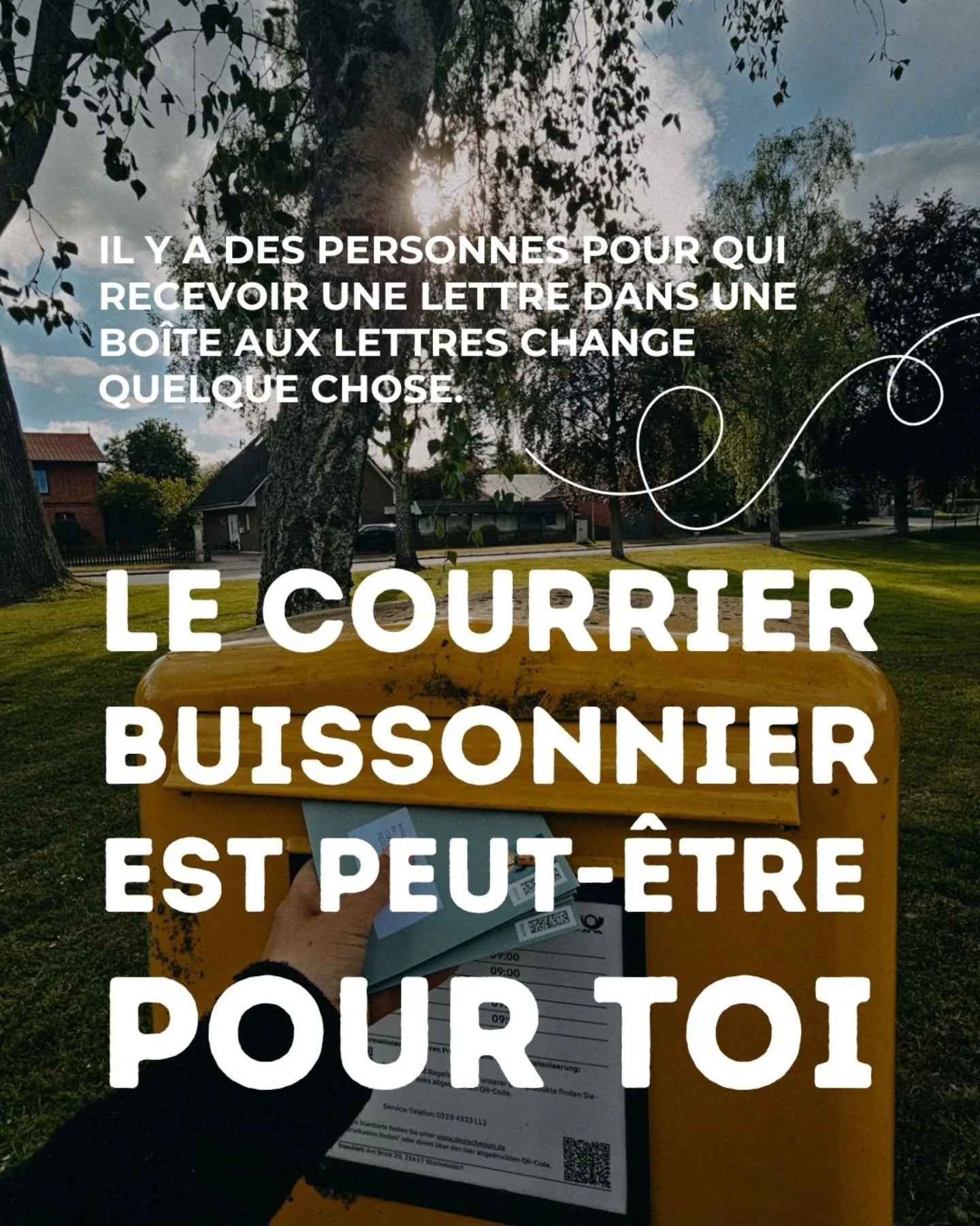 Il y a un courrier mensuel que j'envoie aux &eacute;cosensibles depuis ma ferme en Allemagne.

Ce carrousel te dit pour qui il est fait.

Pour recevoir le courrier de juin, les inscriptions ferment le 5 juin.

Envoie-moi BUISSONNIER en message priv&e