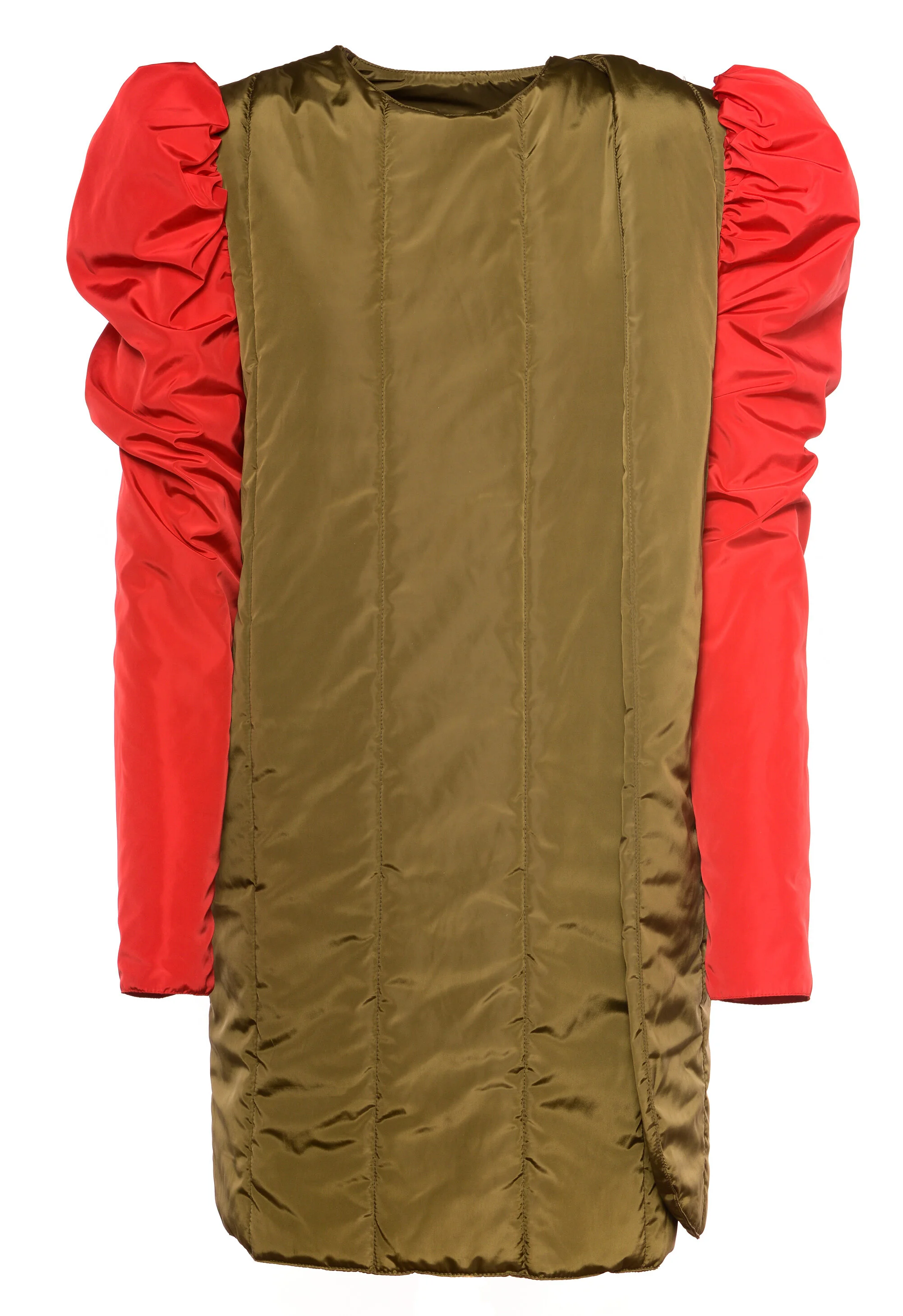 0.1 WRAPAROUND COAT WITH CONTRAST SLEEVES