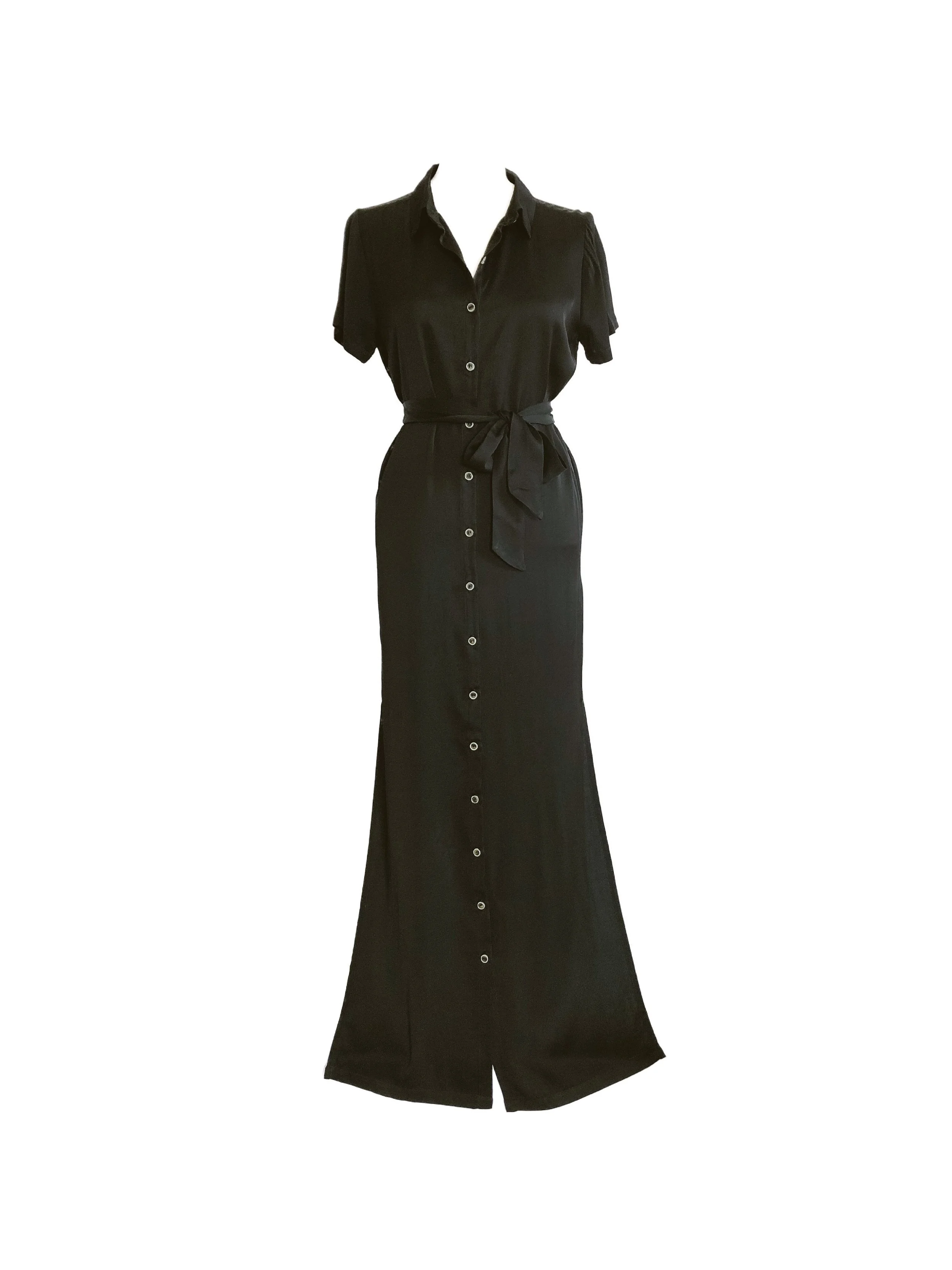 The Long Silk Black Dress 