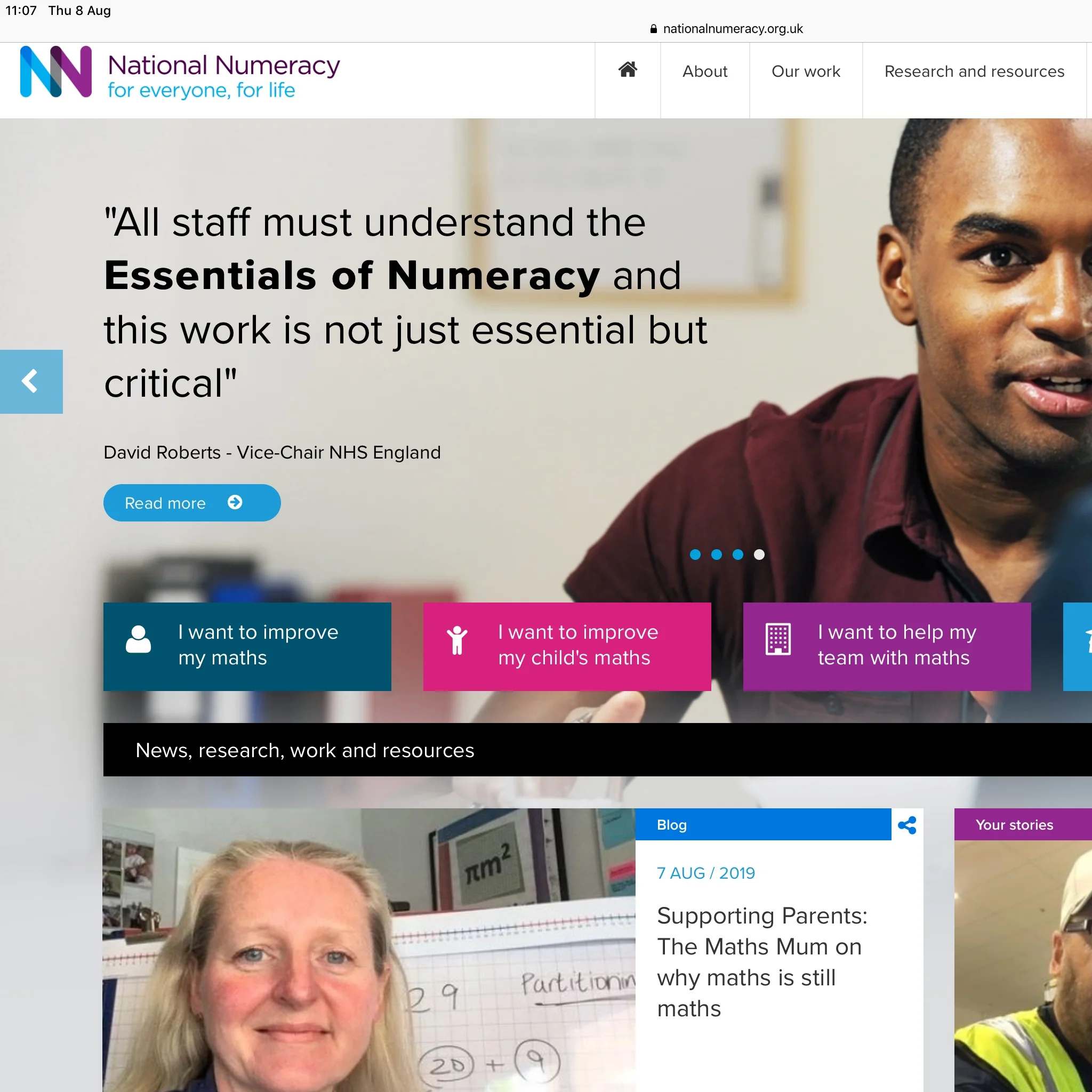 I'm on the National Numeracy website!