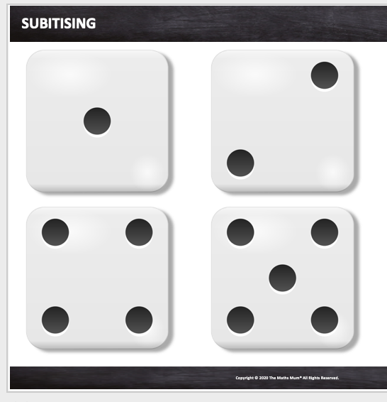 The Maths Mum® - Subitising to 6 Mat