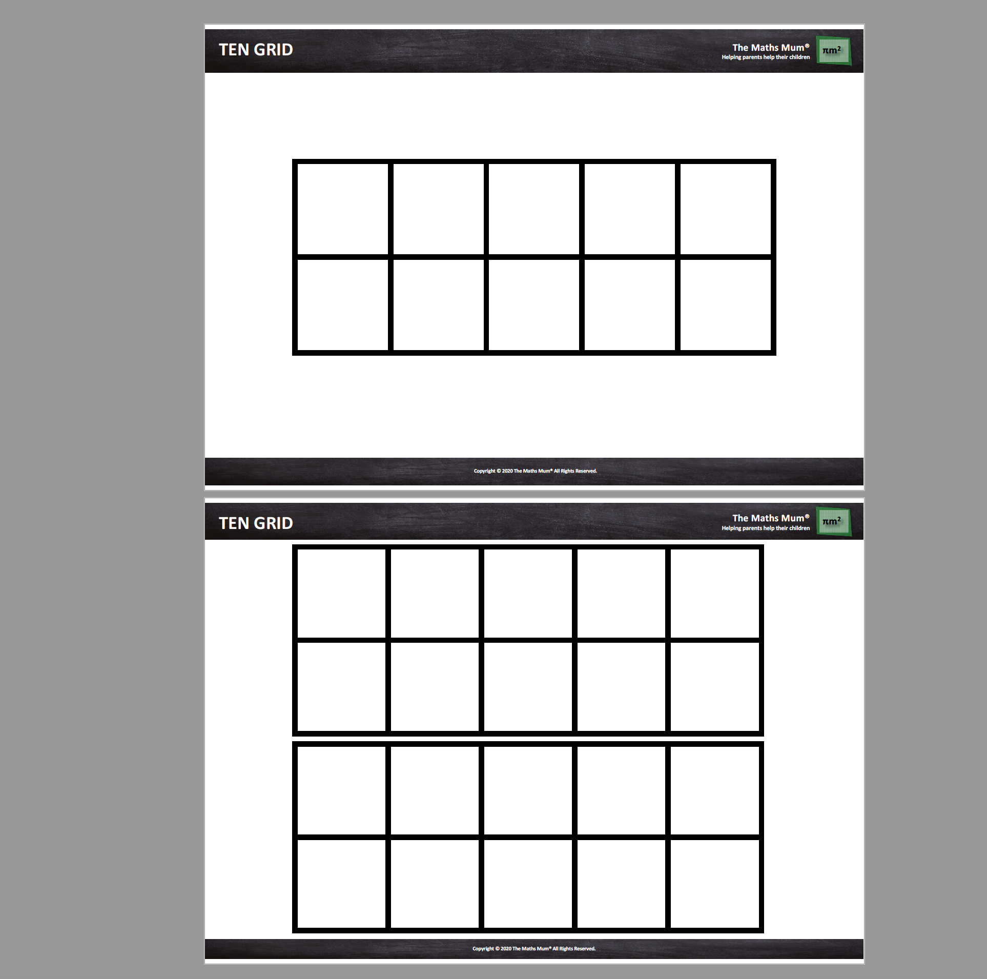 The Maths Mum® - Ten Grids
