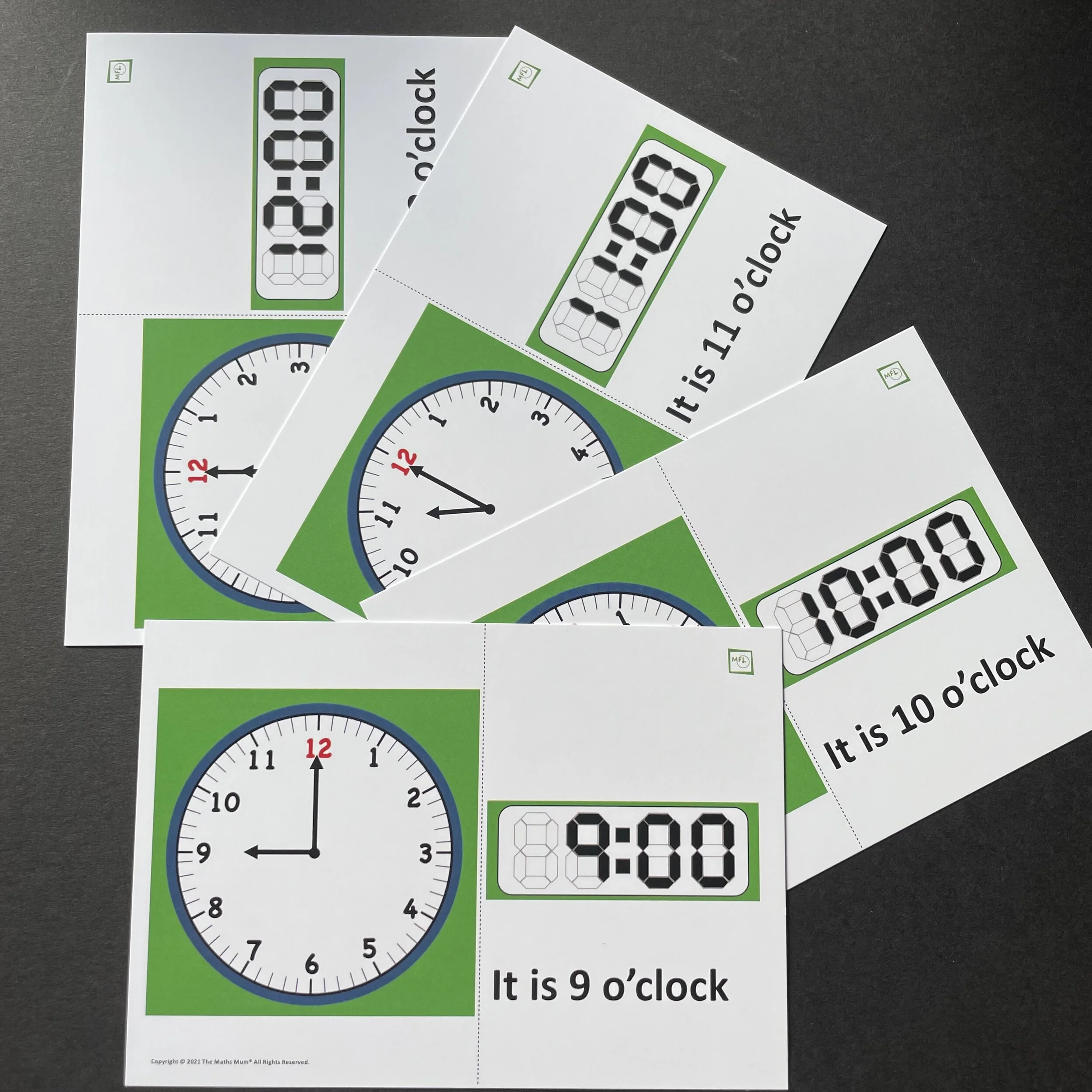 O'Clock - Telling the Time Flashcards