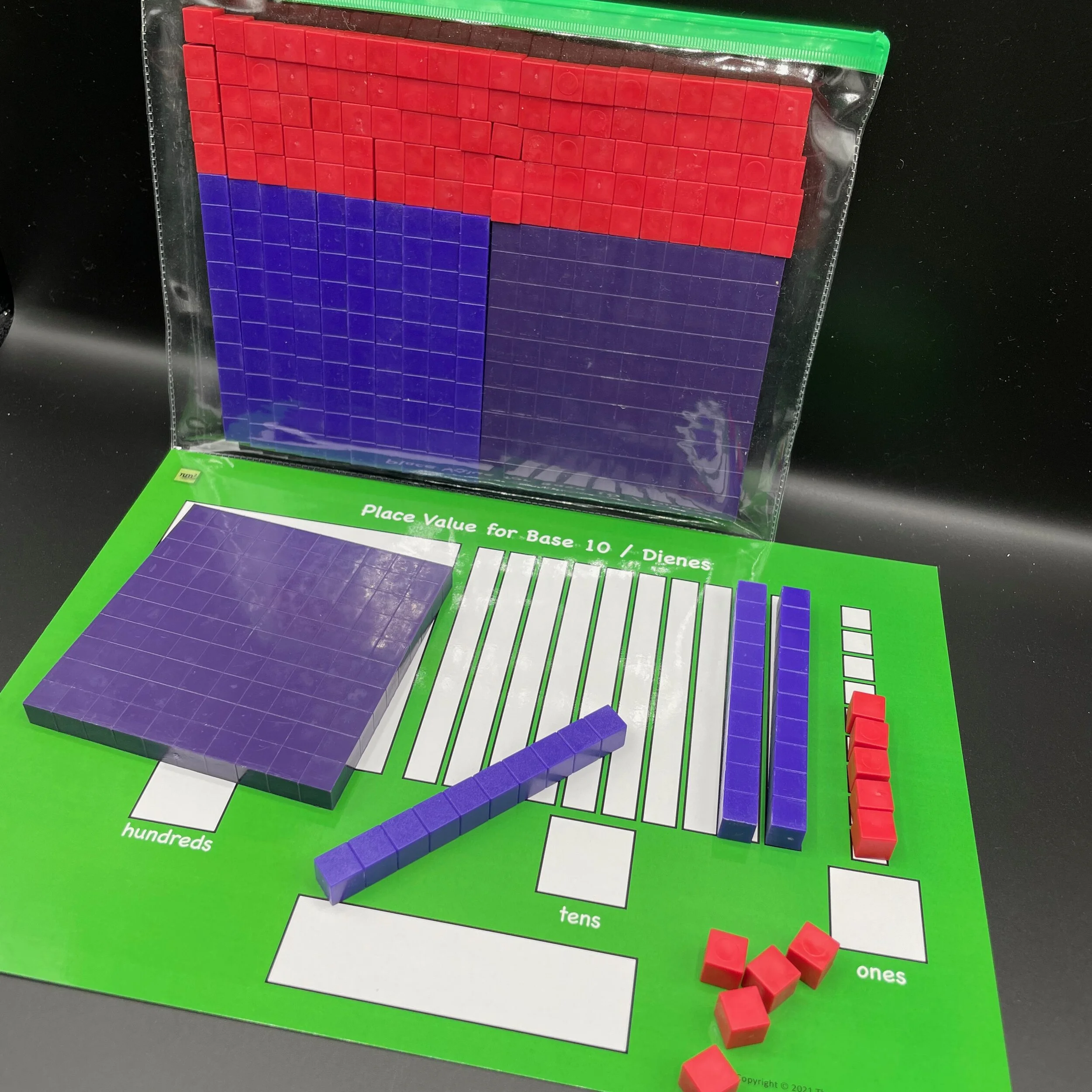 Set of Dienes (Base 10) with Place Value Mats