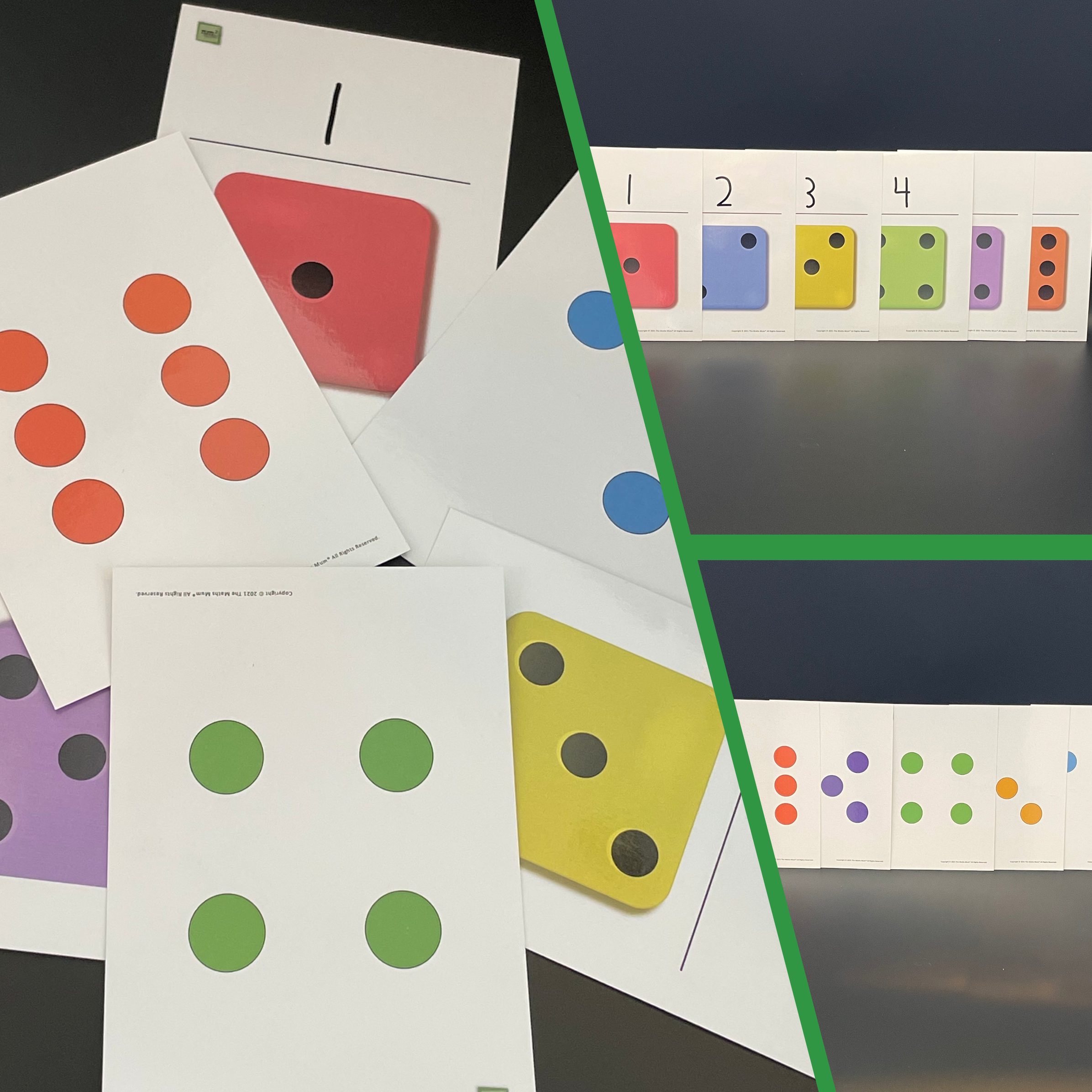 Subitising / Dice Flashcards - Set of 6 A6