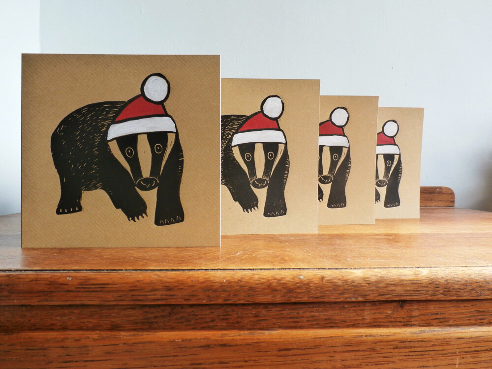 printmaking-kat-lendacka-christmas-badgers.jpg