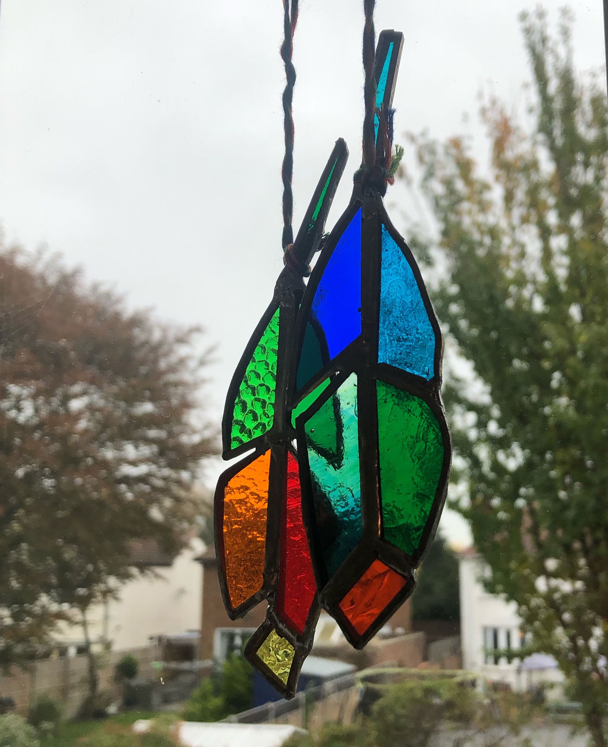 Birds and Feathers stained glass art (Copy)