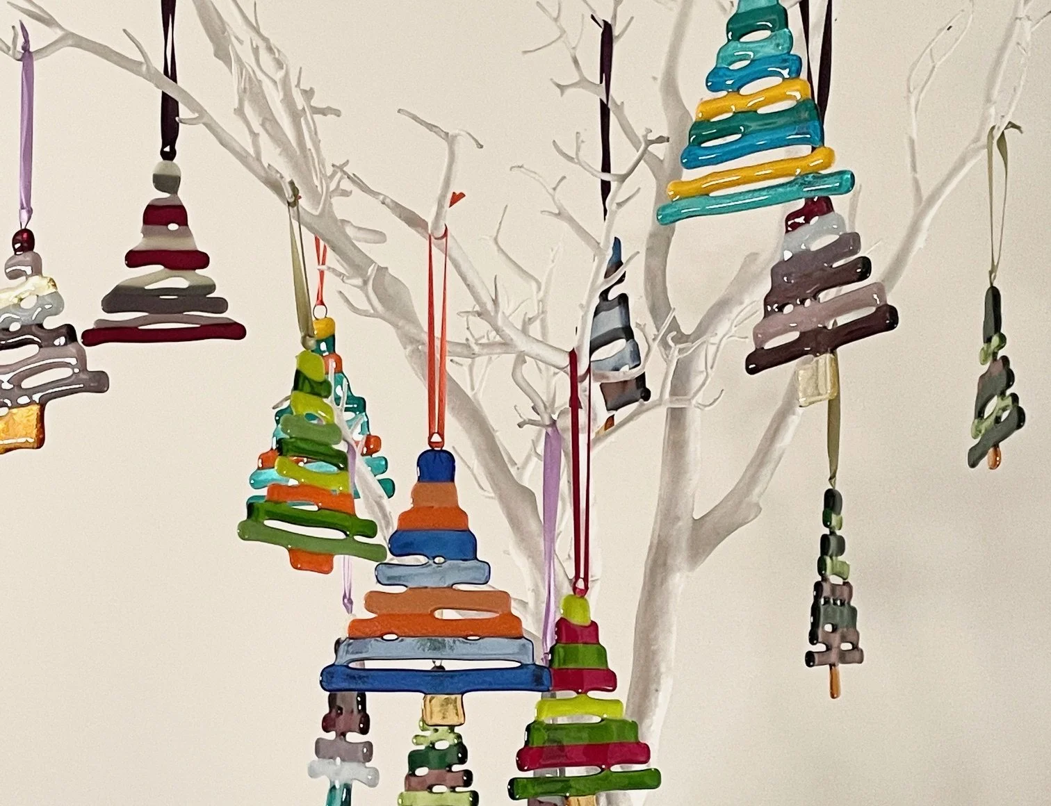 Abstract Fused Glass Christmas Decorations
