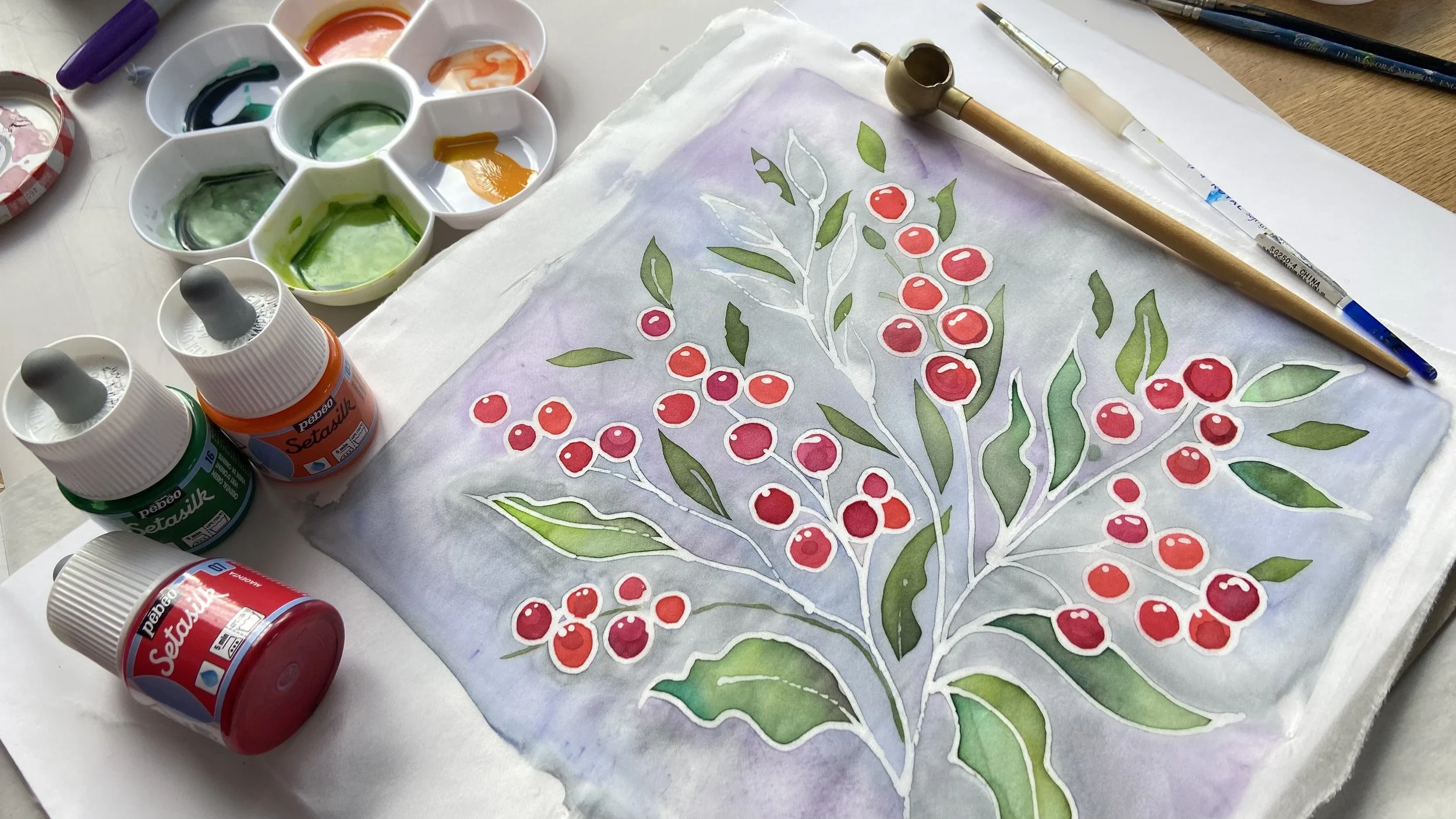 Beginners Batik - Winter Berries Theme