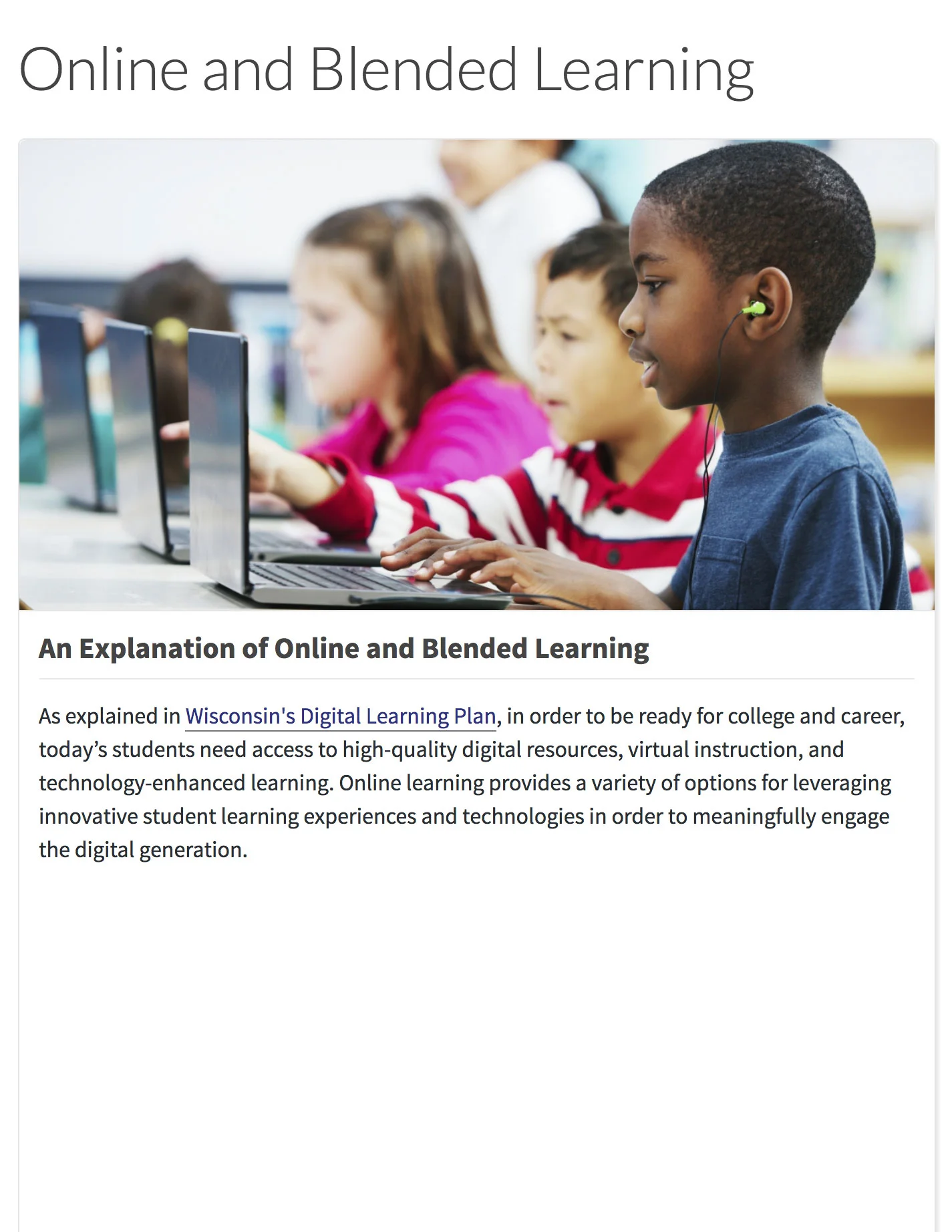WI DPI Online and Blended Learning Guide