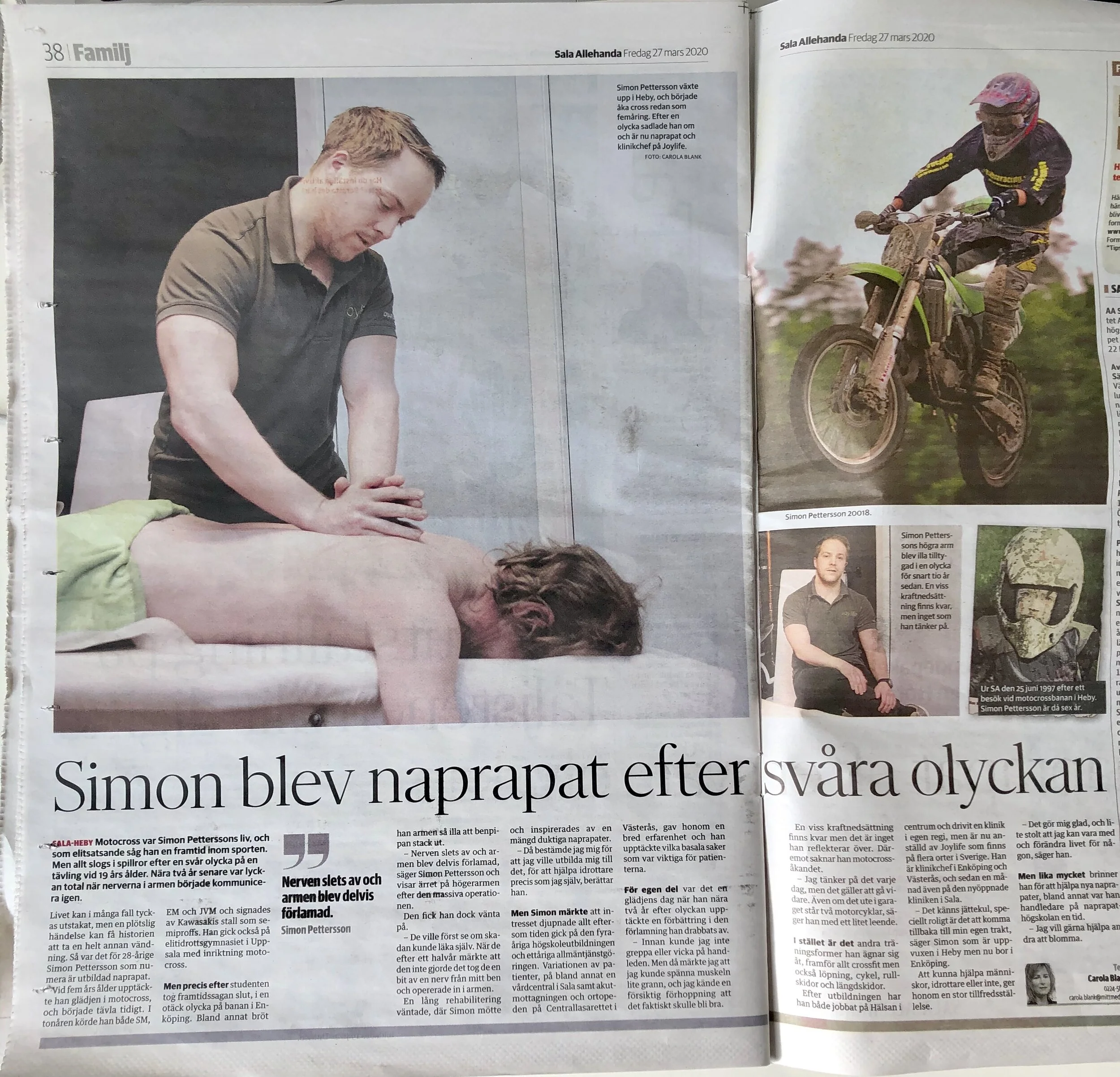 Från elitmotocross till naprapat med unik egen erfarenhet av skador