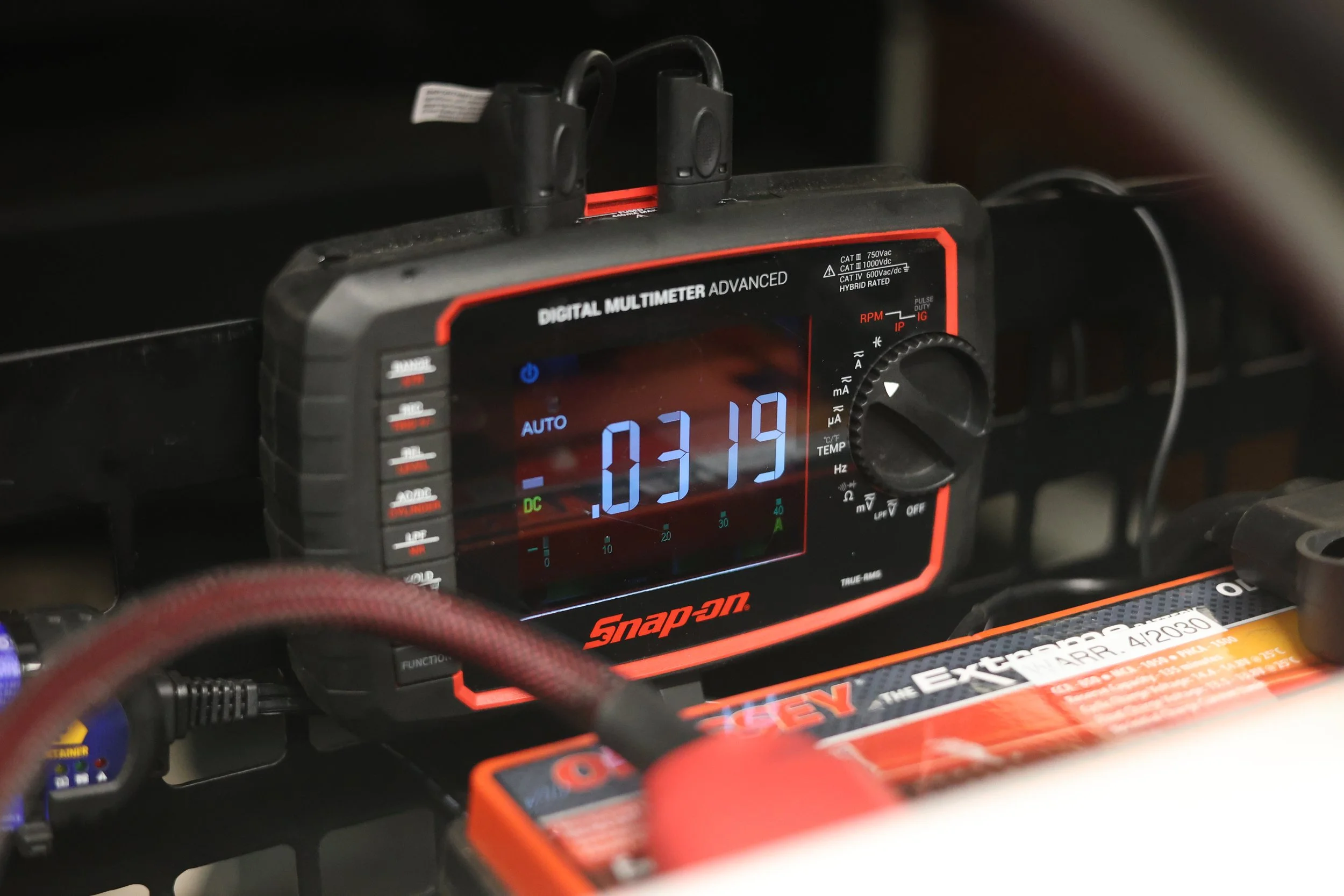 multi-meter reading off battery