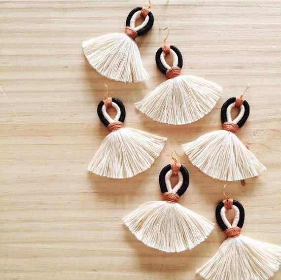 Terracotta Loop Tassel Earrings, Fringe Tassle Earrings, Boho Jewelry Handmade, Macrame Wedding Earrings, Boho Bridesmaid, Christmas Gift.jpeg