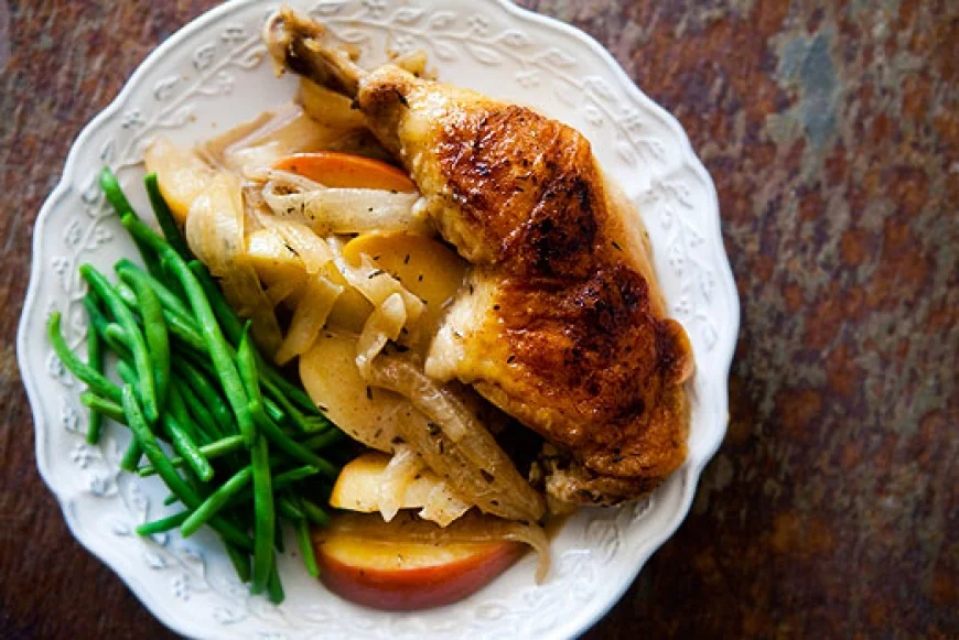 Chicken Braised with Apples and Cider